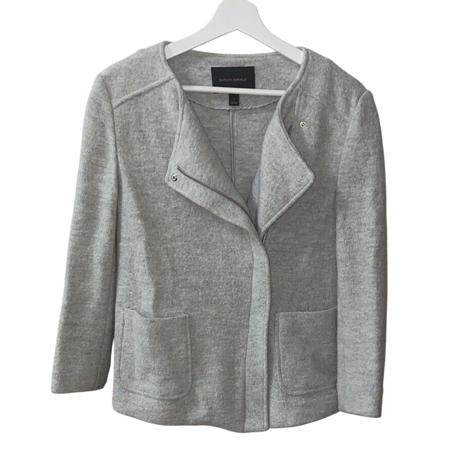 Banana Republic Banana Republic Moto Jacket Womens Wool Zip Pockets Sz 2 Size XS / US 0-2 / IT 36-38 - 1 Thumbnail