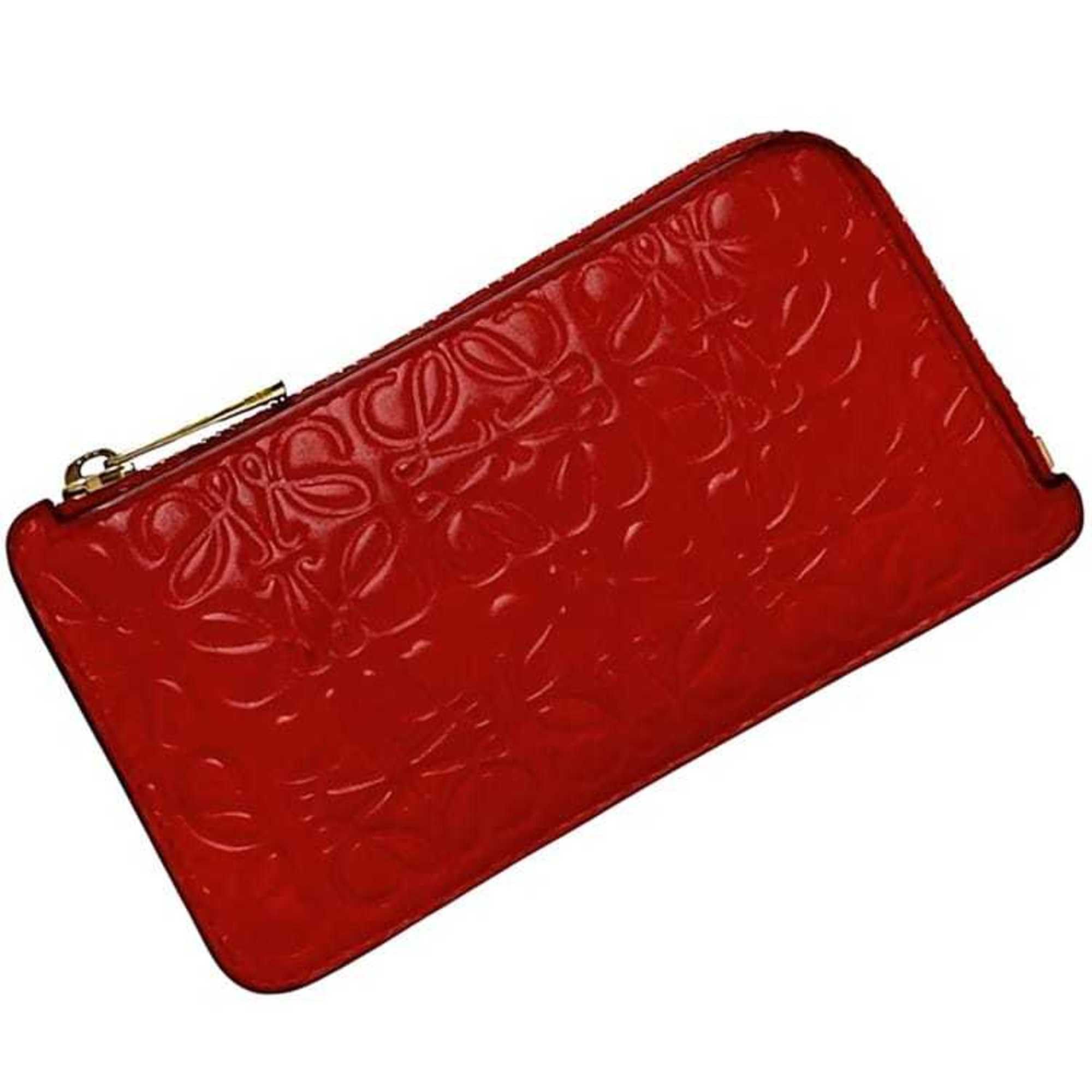 Loewe Loewe coin case ec-24453, red, repeat anagram pattern C499Z40X04, L-shaped, leather, embossed, engraved, mini wallet, for men and women, 051703 Size ONE SIZE - 1 Thumbnail