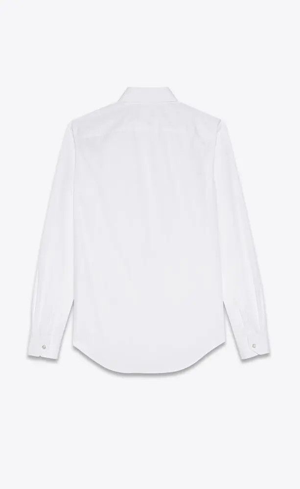 Saint Laurent Paris o1s1wg111124 Shirt in Striped Cotton Voile in White Size M / US 6-8 / IT 42-44 - 2 Thumbnail