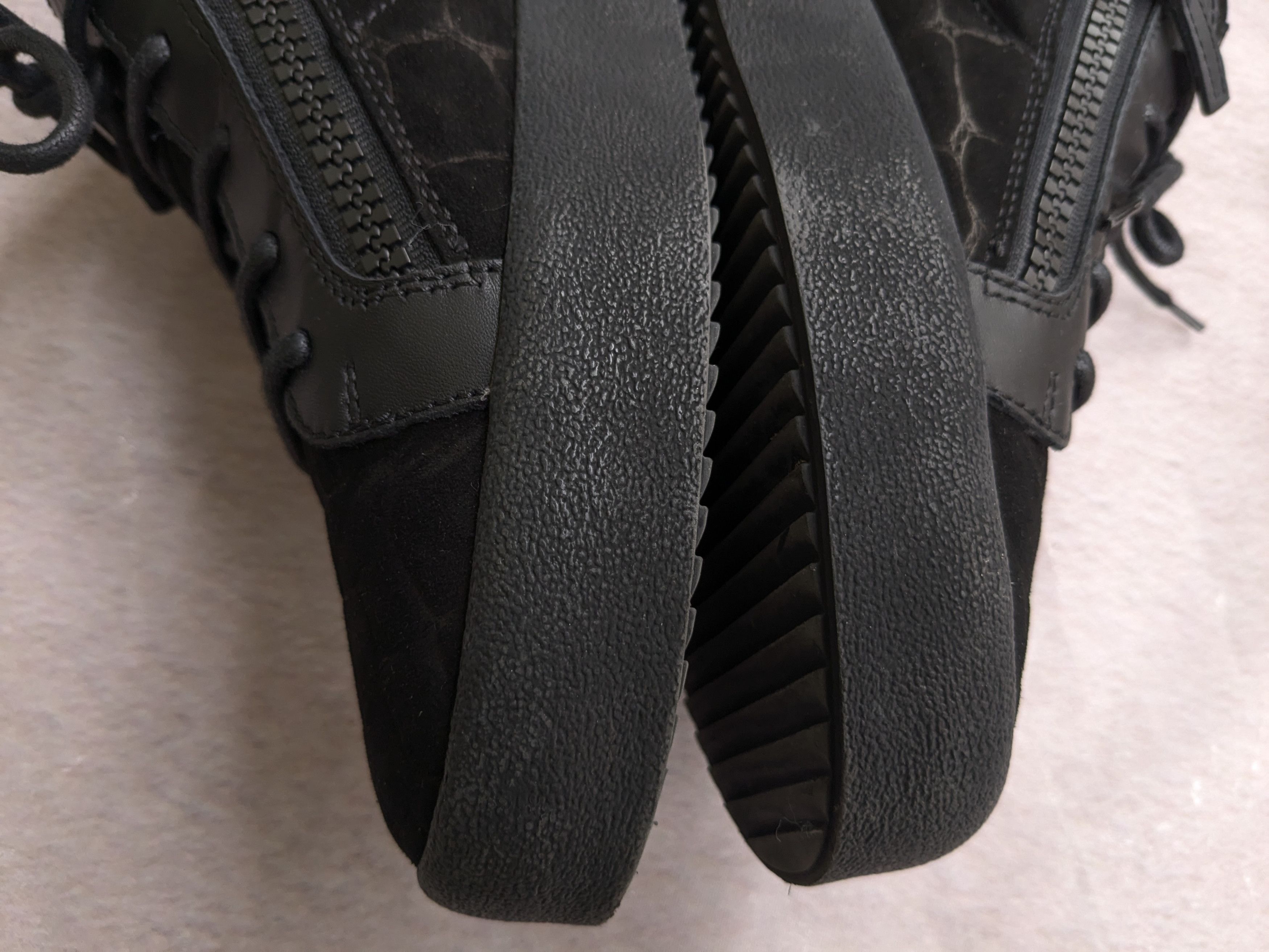 Giuseppe Zanotti Giuseppe Zanotti Sneakers Black Velvet Leather Zipper 11.5 Size US 11.5 / EU 44-45 - 11 Thumbnail