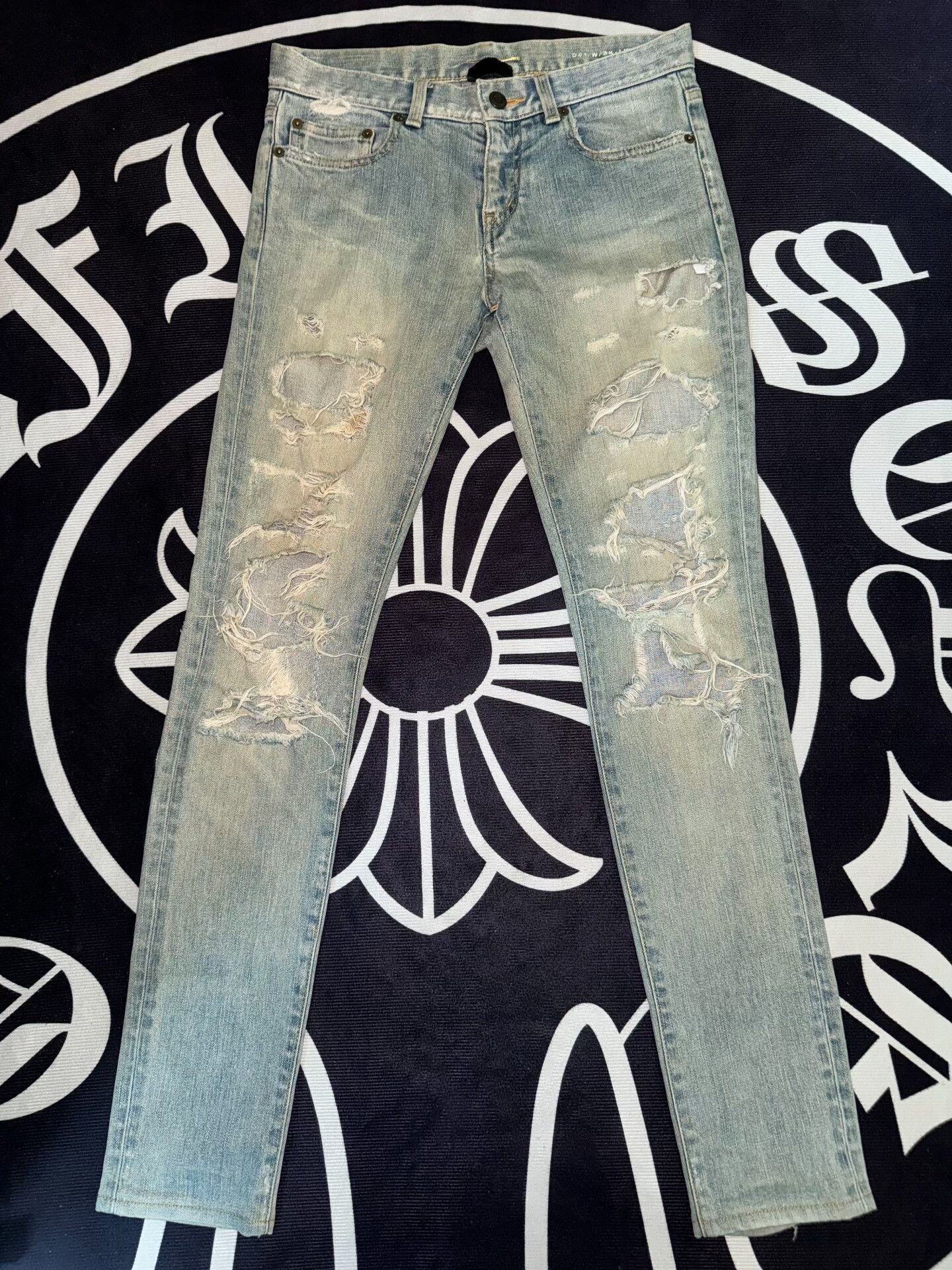 Saint Laurent Paris Saint Laurent SLP 14SS Distressed Jeans Size 26" / US 2 / IT 38 - 1 Thumbnail