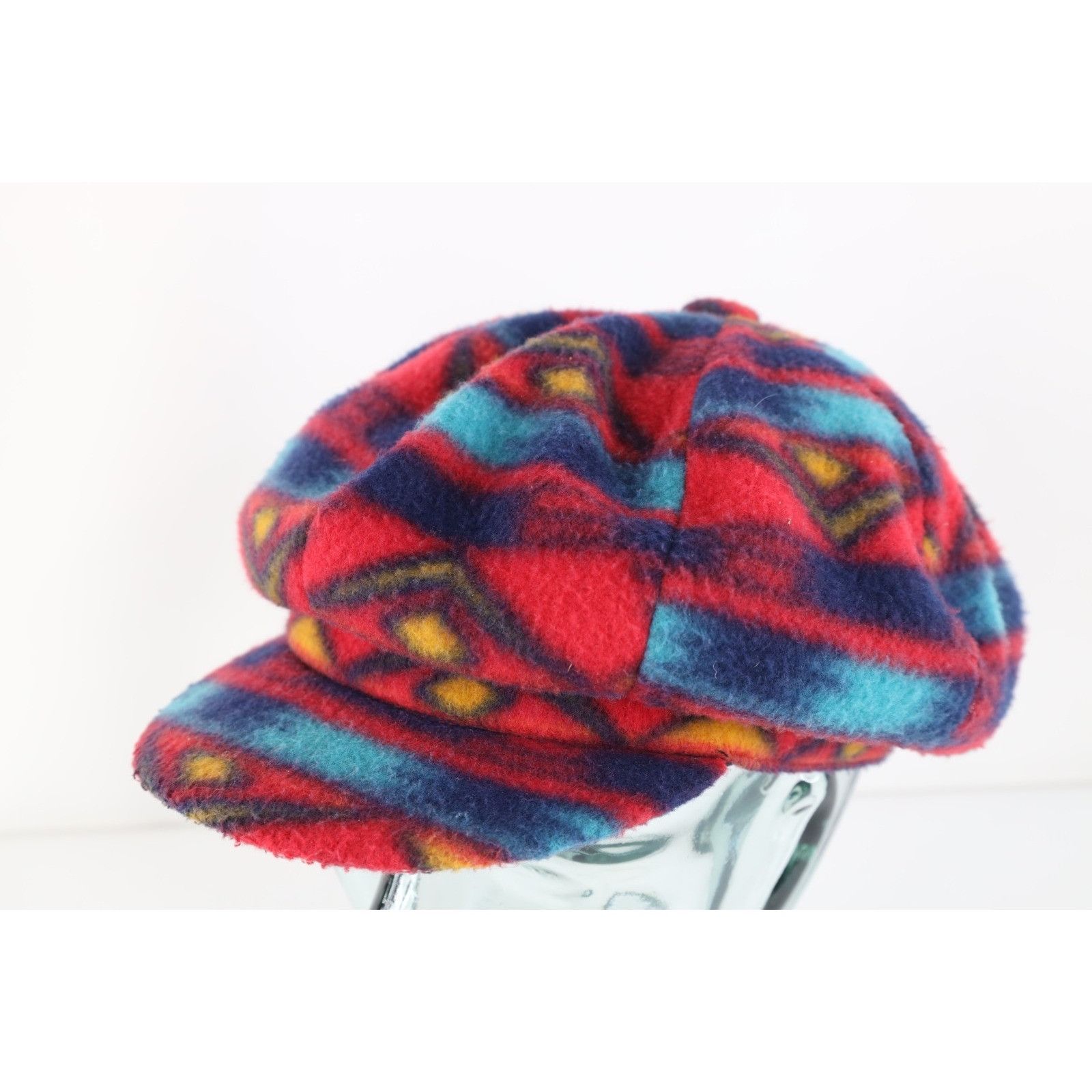 Vintage Vintage 90s Streetwear Rainbow Fleece Newsboy Cabbie Hat Size ONE SIZE - 1 Thumbnail