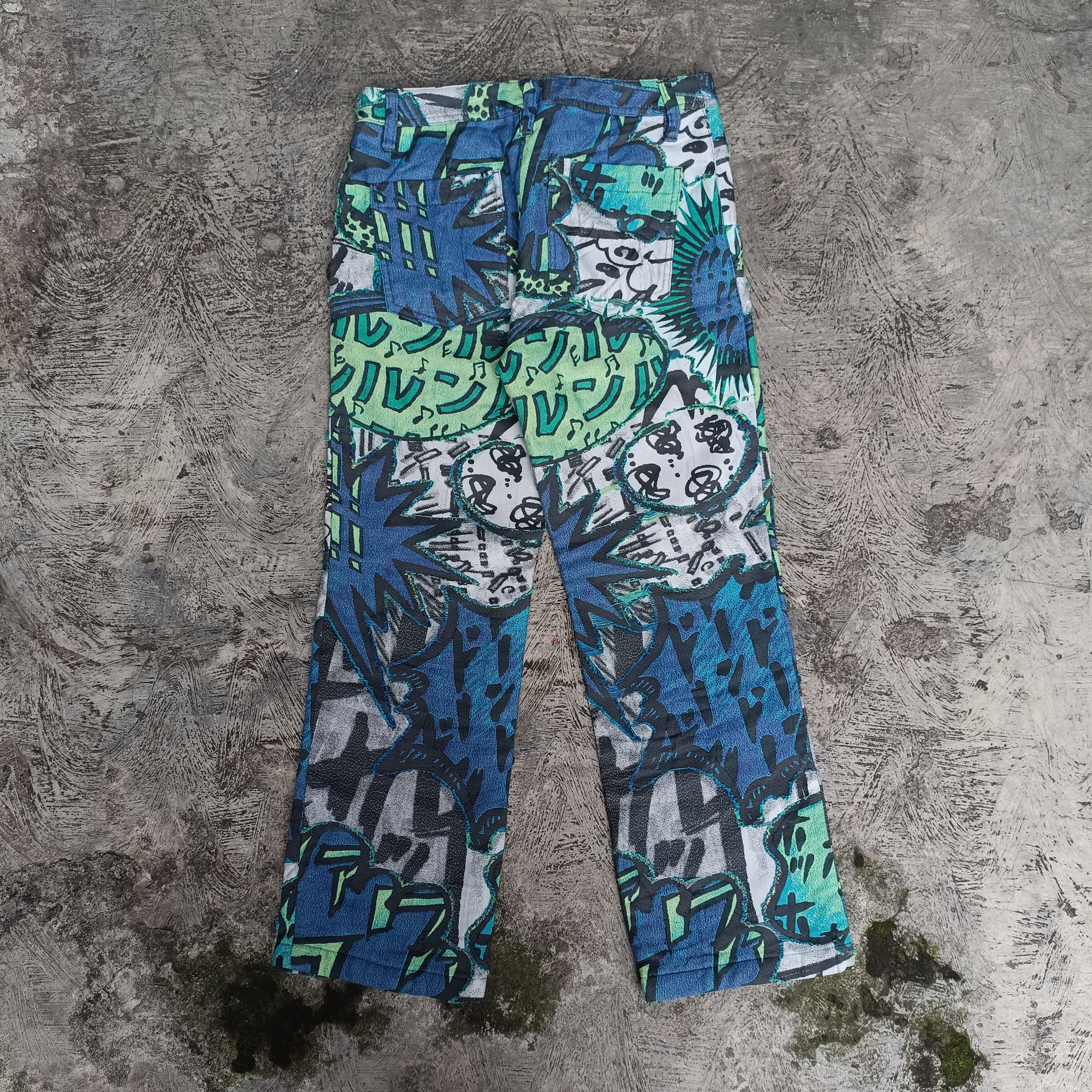 Pleats Please Issey Miyake RARE Pleats Please Anime Manga Japan Patern Cotton Size 28" / US 6 / IT 42 - 2 Thumbnail