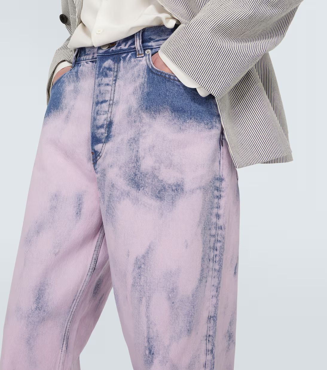 Dries Van Noten o1s22i1n1124 Straight Tie-Dye Jeans in Pink & Blue Size US 32 / EU 48 - 5 Thumbnail