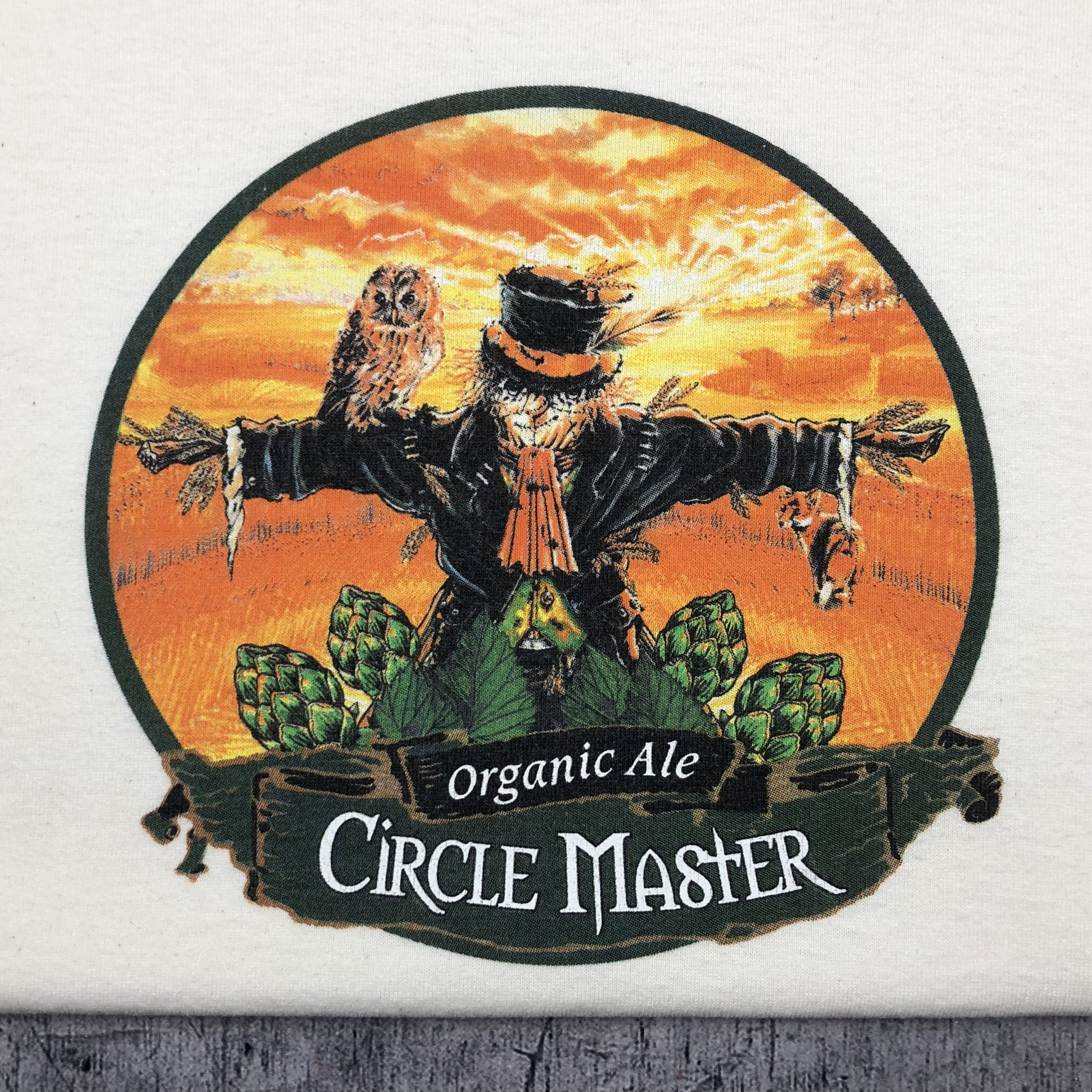 Vintage 90s Scarecrow Art Organic Ale Circle Master Tee Size US XL / EU 56 / 4 - 2 Thumbnail