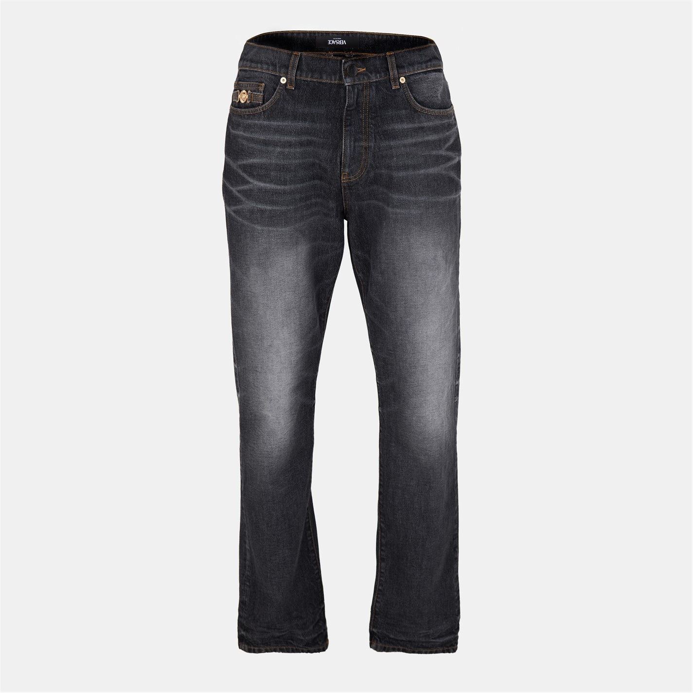 Versace o1g2r1mq0526 Denim Straight Leg Jeans in Black Size US 32 / EU 48 - 1 Thumbnail