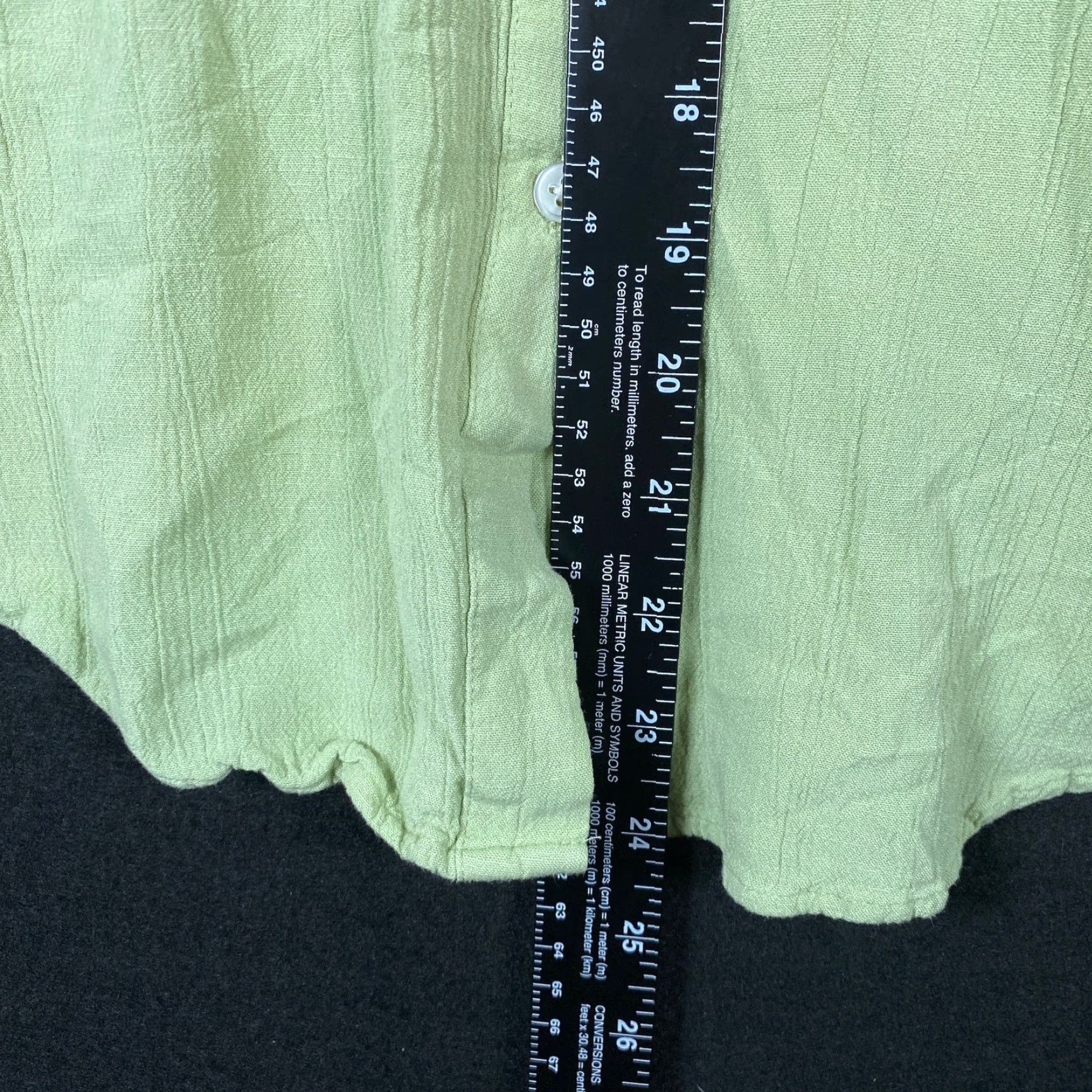 Loft LOFT Womens Blouse Green Cap Sleeve Button Down VNeck Linen Blend Stretch XS Size XS / US 0-2 / IT 36-38 - 7 Thumbnail