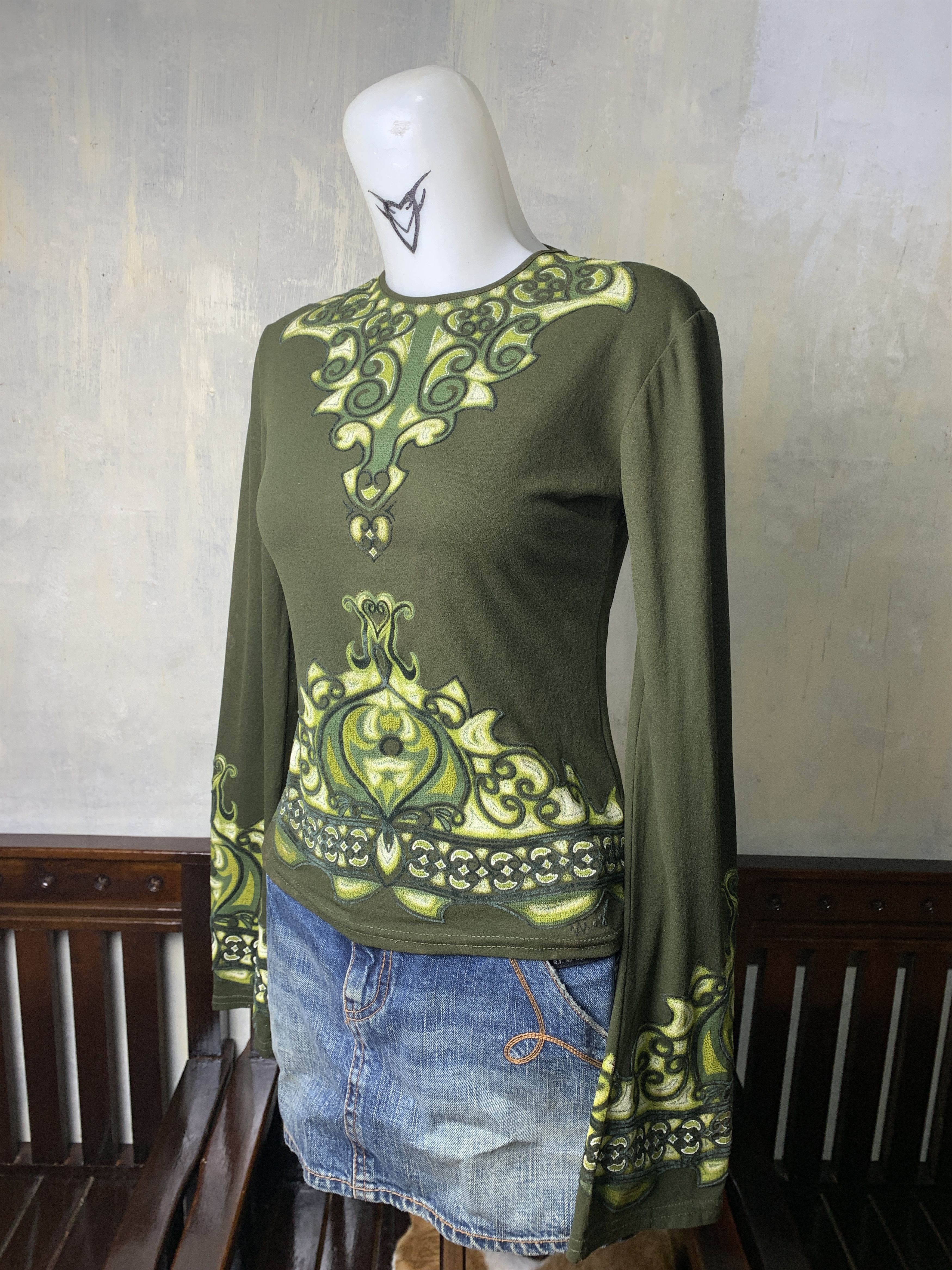 Morgan De Toi 2000s Morgan de Toi France Pine Bohemian Flared Canabis Top Size S / US 4 / IT 40 - 2 Thumbnail