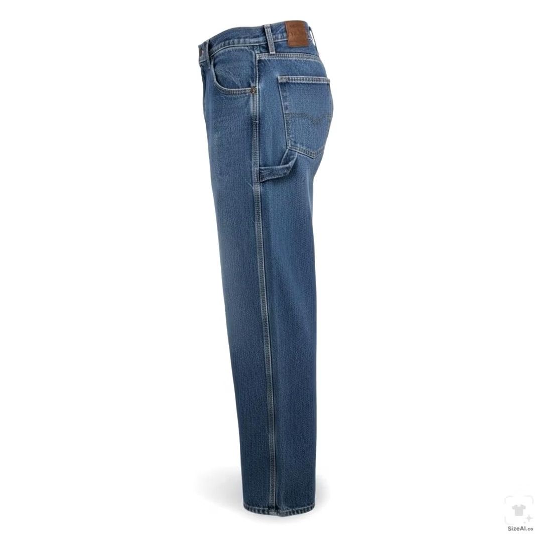 Dickies Dickies Jeans Mens 33x34 Blue Medium Wash Straight Relaxed Denim Zip Fly Pants Size US 33 - 3 Thumbnail