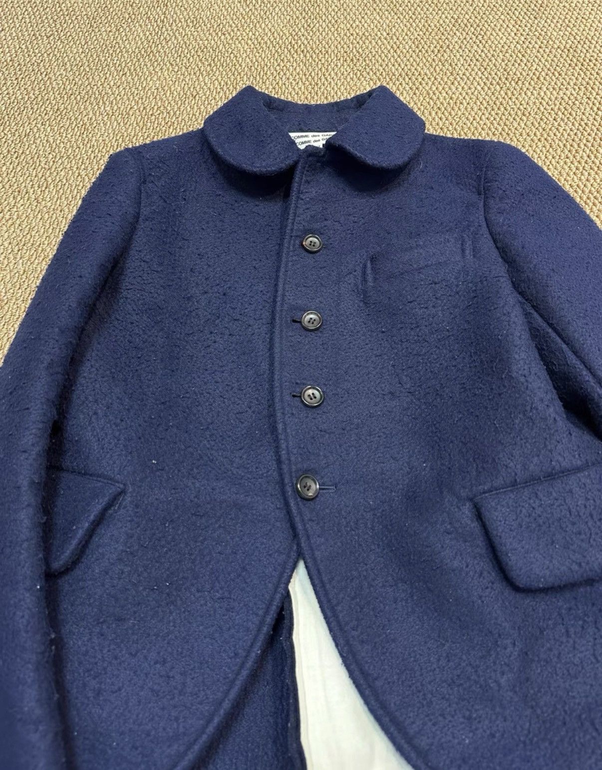 Comme des Garcons COMME des GARÇONS Round Collar Navy Heavy Jacket K23 Size M / US 6-8 / IT 42-44 - 4 Thumbnail