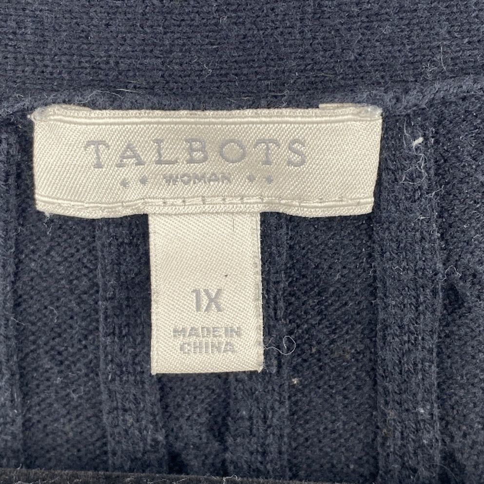 Robert Talbott Talbots Black Ribbed Sweater Pullover 1X Cottagecore Goth Size XL / US 12-14 / IT 48-50 - 3 Thumbnail