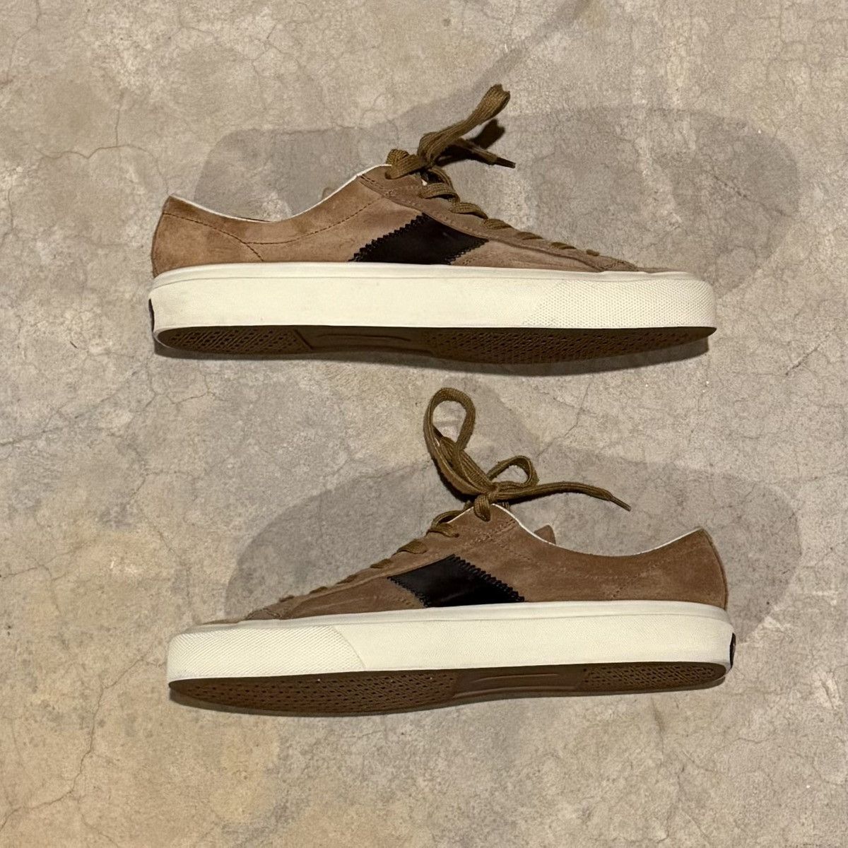 Tom Ford Tom Ford Cambridge Suede Leather Trim Low Top Sneakers Brown Size US 10 / EU 43 - 3 Thumbnail