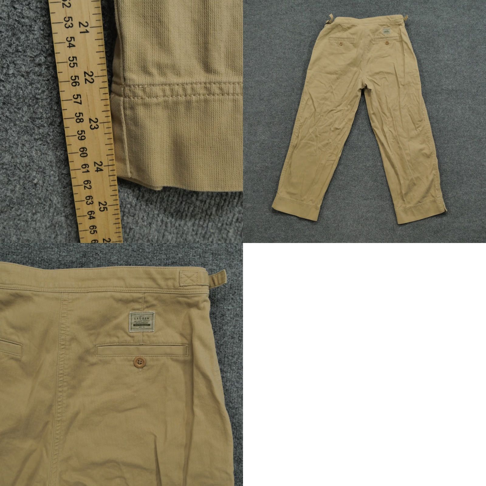 Ralph Lauren VINTAGE Ralph Lauren Pants Womens 8 Petite 8P Tan Brown Military Cropped Y2K Straight Pockets Beiges Brown Cropped 24in Inseam Womens Size 30" / US 8 / IT 44 - 8 Thumbnail