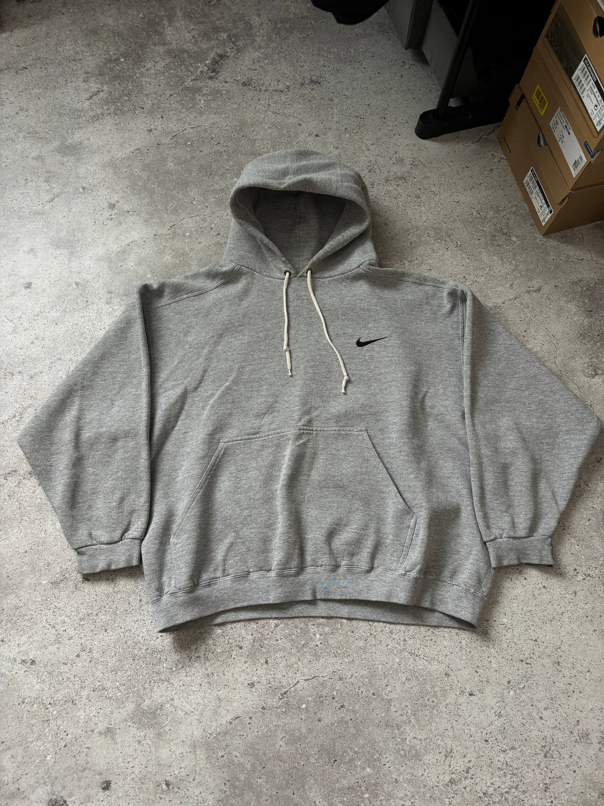 Nike True 90's Nike Vintage Distressed Boxy Fit Hoodie Mini Logo Size US XL / EU 56 / 4 - 8 Thumbnail