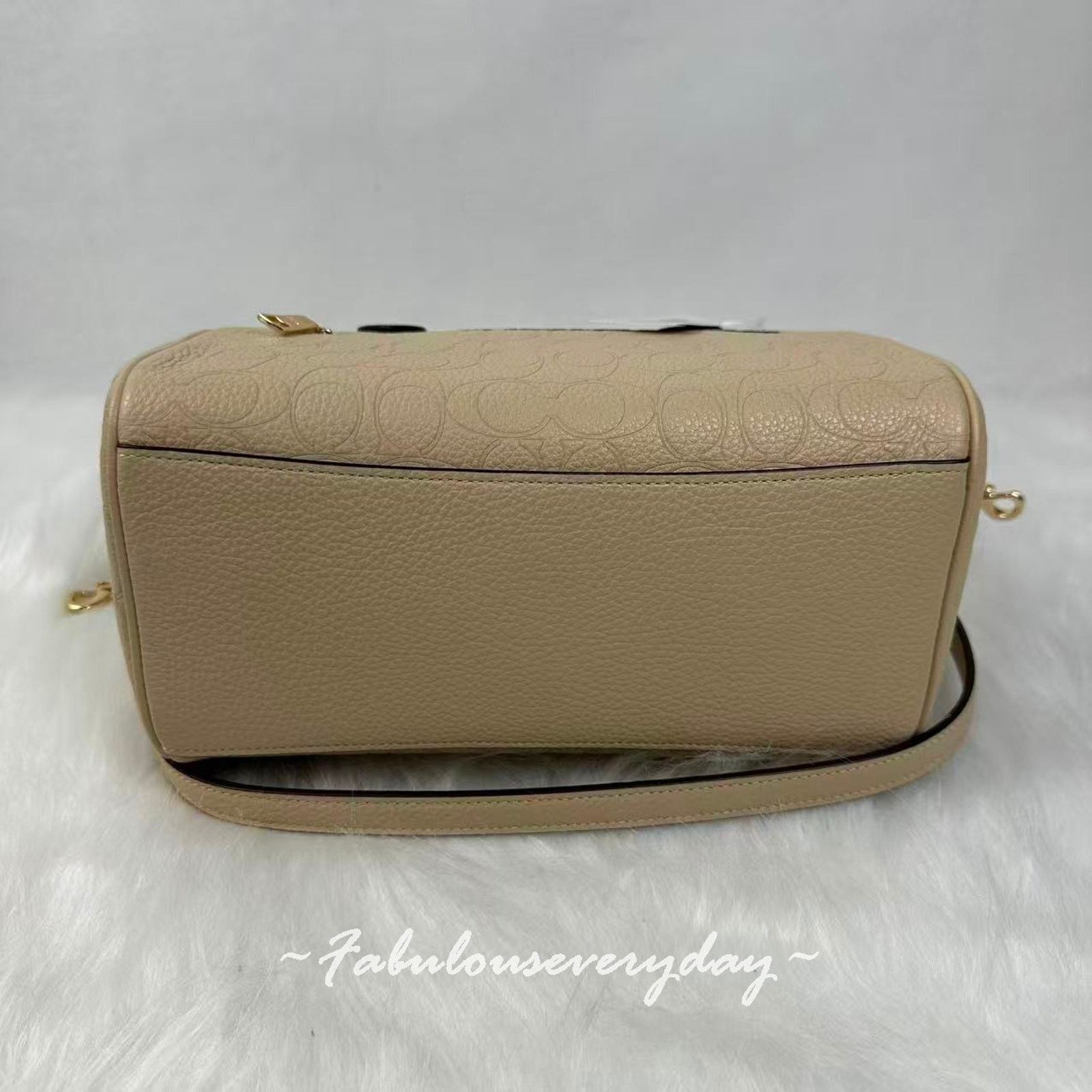 Coach Coach Rowan Satchel Bag Crossbody Signature Leather/Gold/Oat Size ONE SIZE - 6 Thumbnail