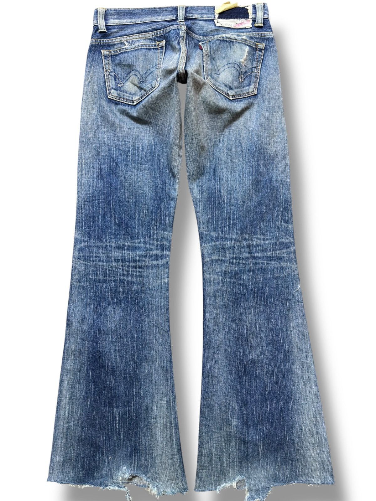 Edwin Vintage Edwin 503 Flare Bootcut Faded Distressed Denim Size US 29 - 4 Thumbnail