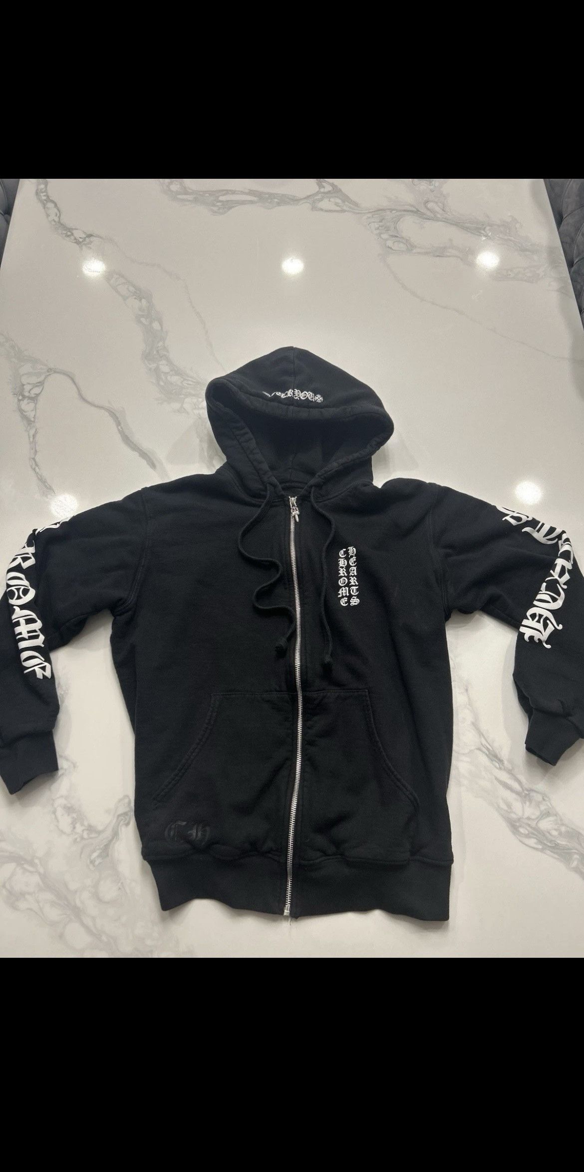 Chrome Hearts Chrome Hearts Vertical Logo Zip Up Hoodie Black Size US M / EU 48-50 / 2 - 1 Thumbnail