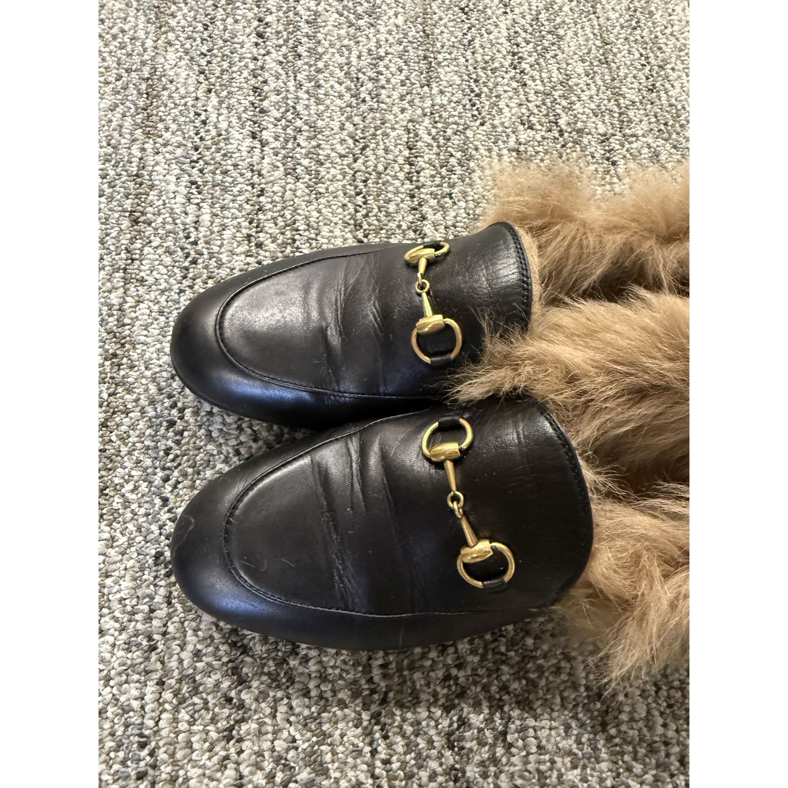 Gucci Gucci Black Leather Princetown Fur Lined Loafers Size 37 Mad Size US 7 / IT 37 - 6 Thumbnail