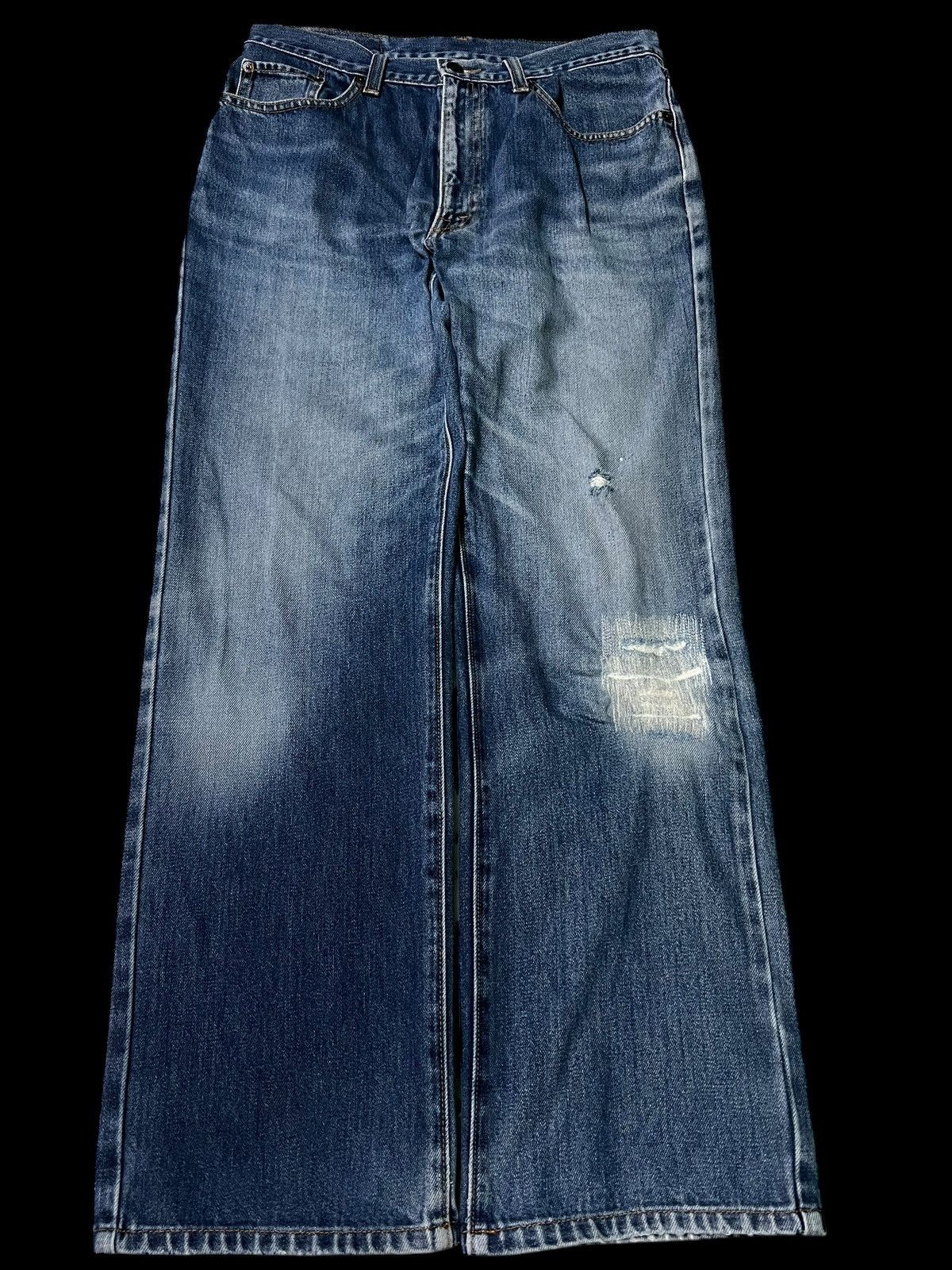 If Six Was Nine × Japanese Brand 💥BAGGY💥VINTAGE 90’s GL HEART DISTRESSED JEAN Size US 31 - 1 Thumbnail