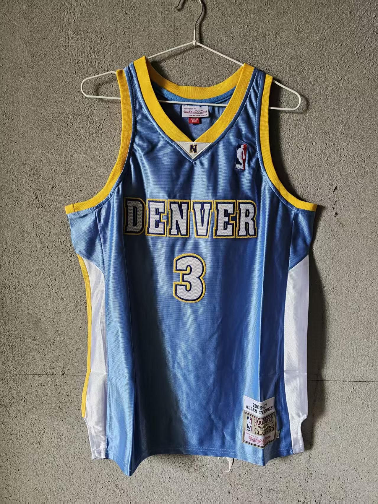 NBA Allen Iverson Jersey Denver Nuggets 3 Double Stitched Size US XL / EU 56 / 4 - 1 Thumbnail