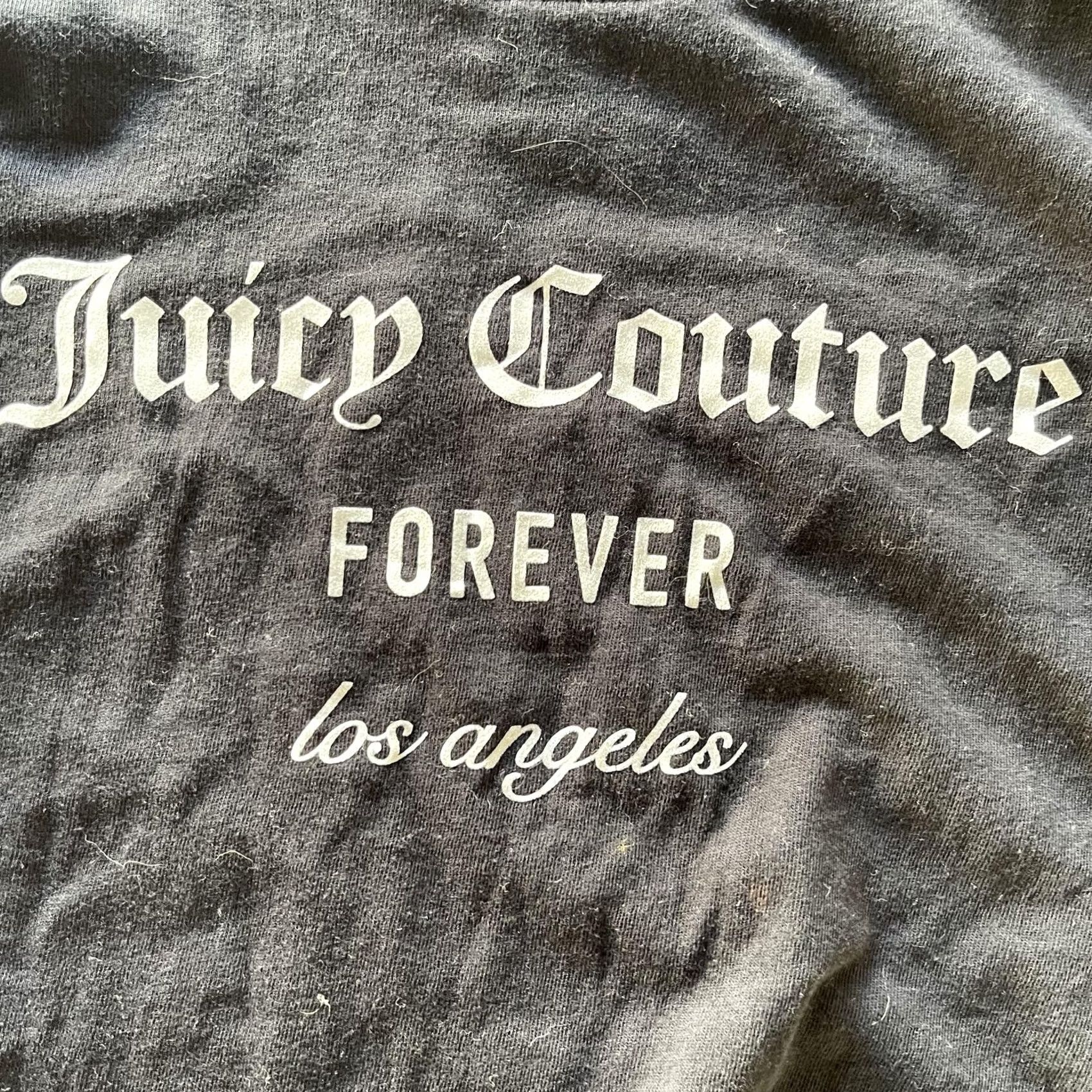 Juicy Couture Juicy Couture Forever 21 Shirt Womens Medium Black Long Sleeve Logo Cropped Crew Neck Pullover Sweatshirt Size M / US 6-8 / IT 42-44 - 2 Thumbnail