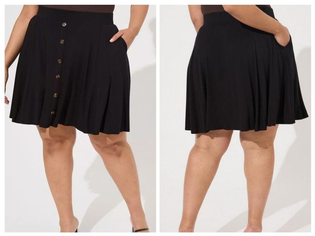Torrid TORRID Black Challis Front Button Flare Polyester Spandex Ny Size 26" / US 2 / IT 38 - 1 Thumbnail