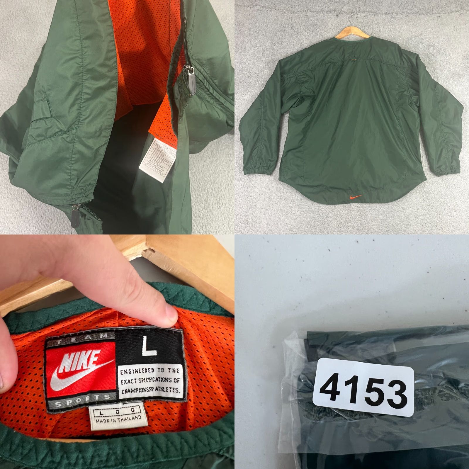 Nike Vintage 90's Nike Miami Hurricane's Men L Pullover Windbreaker Green Size US L / EU 52-54 / 3 - 8 Thumbnail