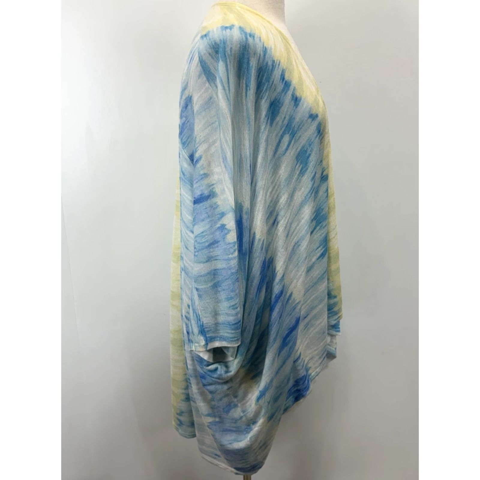 Vintage CHICO'S Ikat Cardigan Sweater Women's XL Blue Lightweight Open Front Size XL / US 12-14 / IT 48-50 - 4 Thumbnail