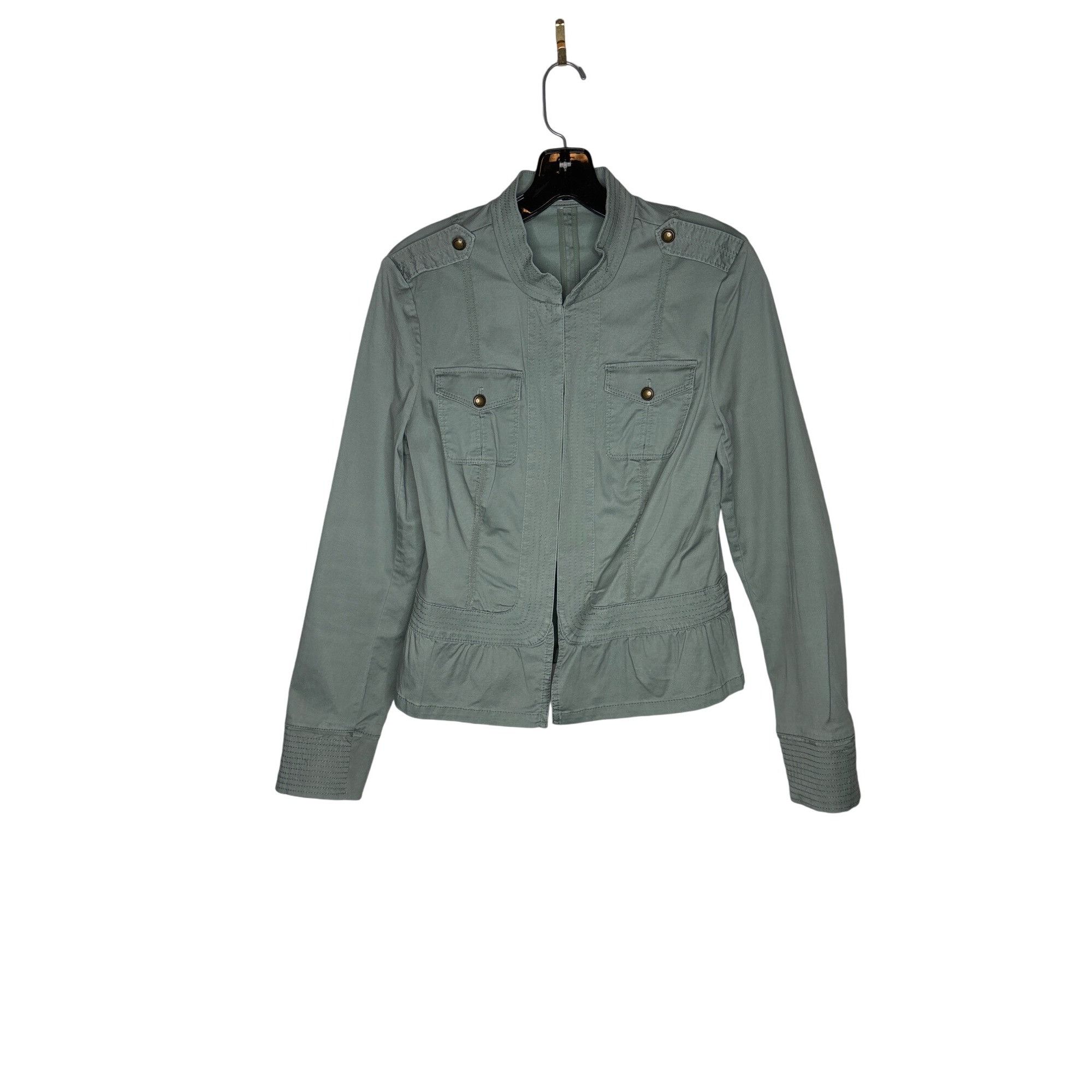 White House Black Market WHITE HOUSE BLACK MARKET WOMEN'S LIGHT TEAL CASUAL RUFFLE JA Size M / US 6-8 / IT 42-44 - 1 Thumbnail