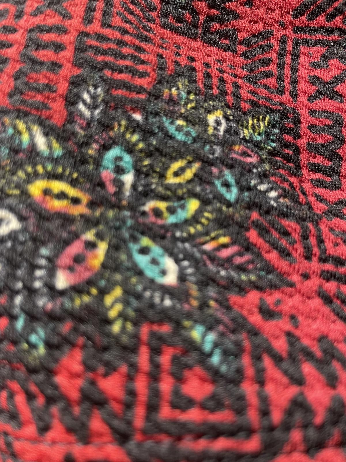Other LuLaRoe Dress Women's Sz Large Burgundy Red Floral Zip Back Size L / US 10 / IT 46 - 8 Thumbnail