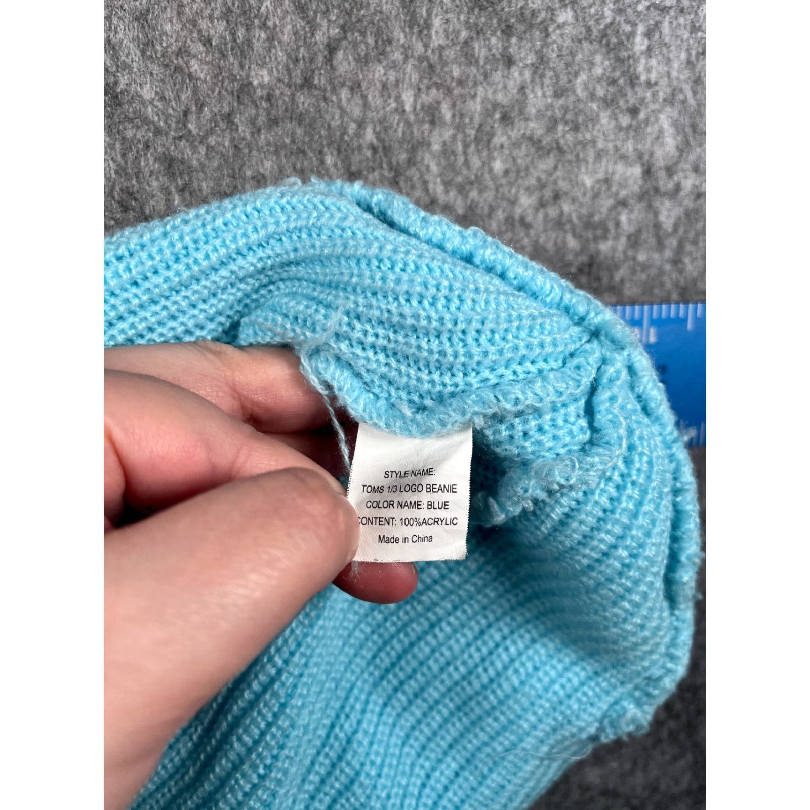 Toms Tom's Beanie Hat Adult One Size Light Blue Double Knit 100% Acrylic Ski Outdoor Casual Unisex Mens Womens Accessories Size ONE SIZE - 8 Thumbnail