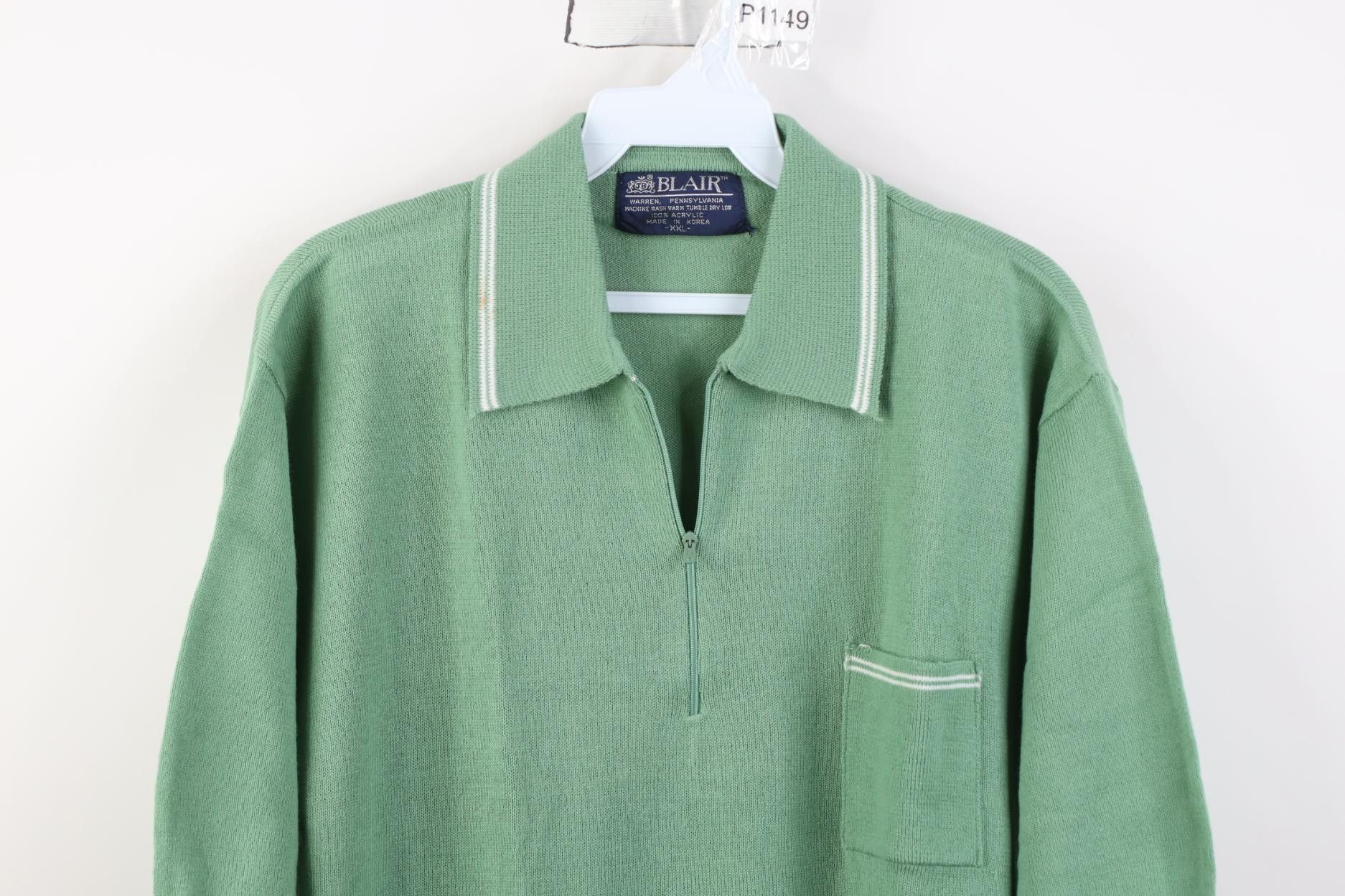 Vintage Vintage 80s 90s Rockabilly 1/4 Zip Knit Pullover Polo Shirt Size US XXL / EU 58 / 5 - 2 Thumbnail