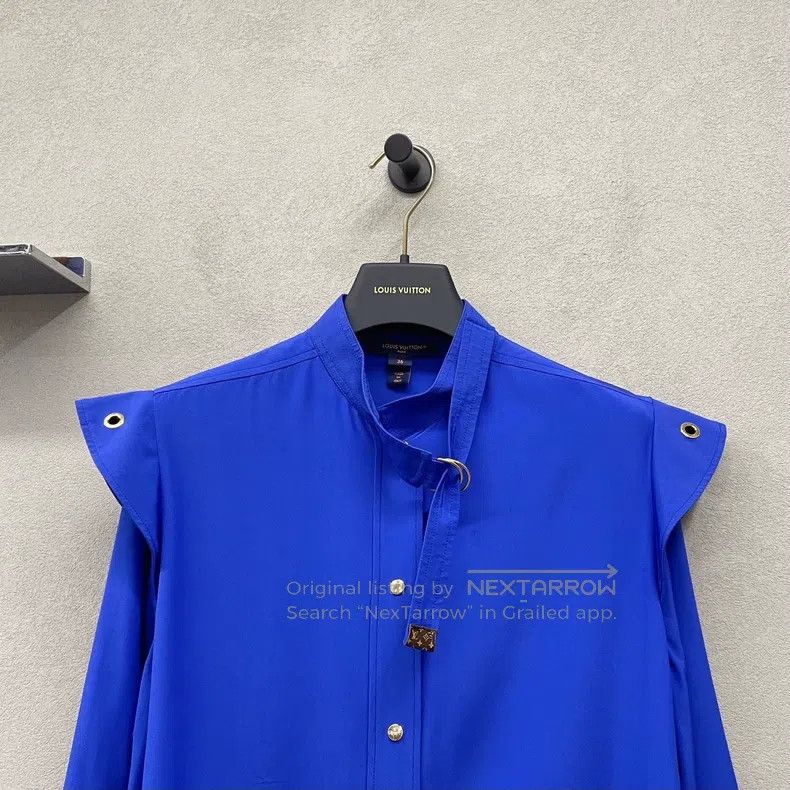 Louis Vuitton Louis Vuitton Klein Blue Silk Shirt Size XS / US 0-2 / IT 36-38 - 5 Thumbnail