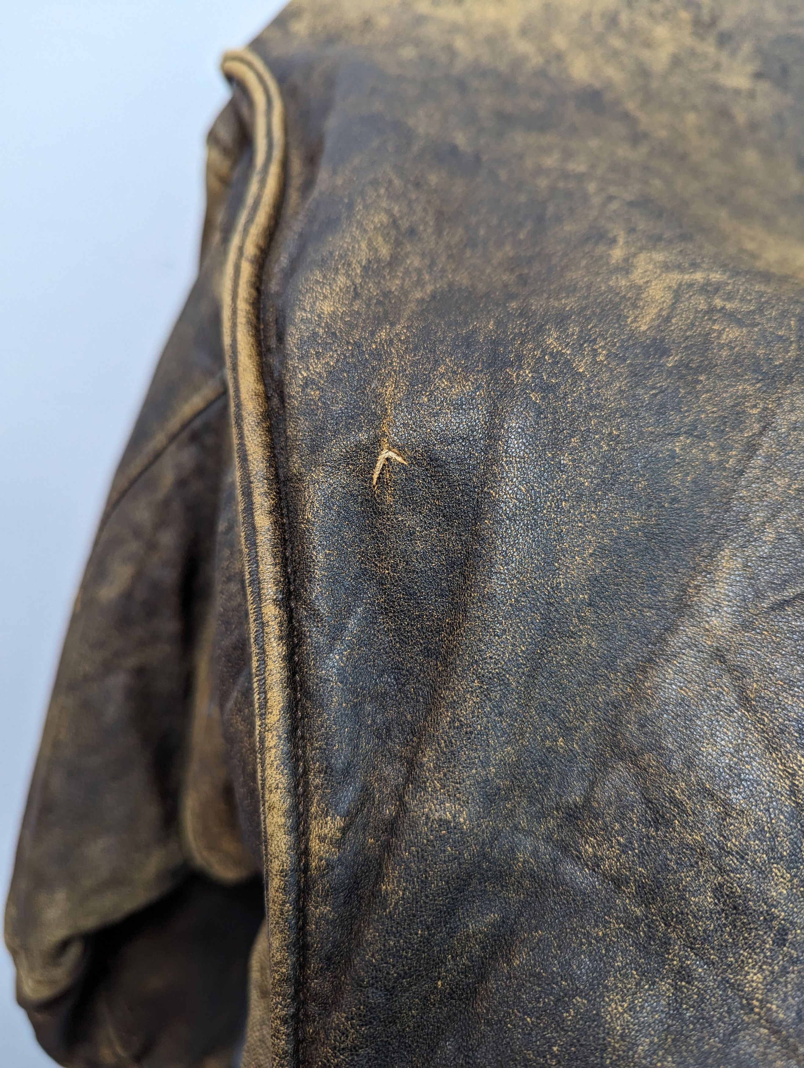 Vintage 🔥Vintage Unbrand Patina Distressed Leather Jacket Size US M / EU 48-50 / 2 - 17 Thumbnail
