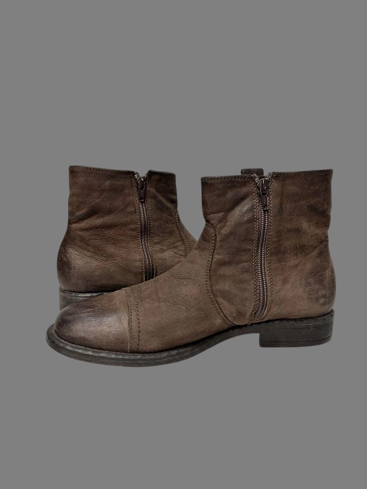 If Six Was Nine Vintage Brown Leather Ankle Boots Italy Guidi Style Size US 8 / EU 41 - 9 Thumbnail