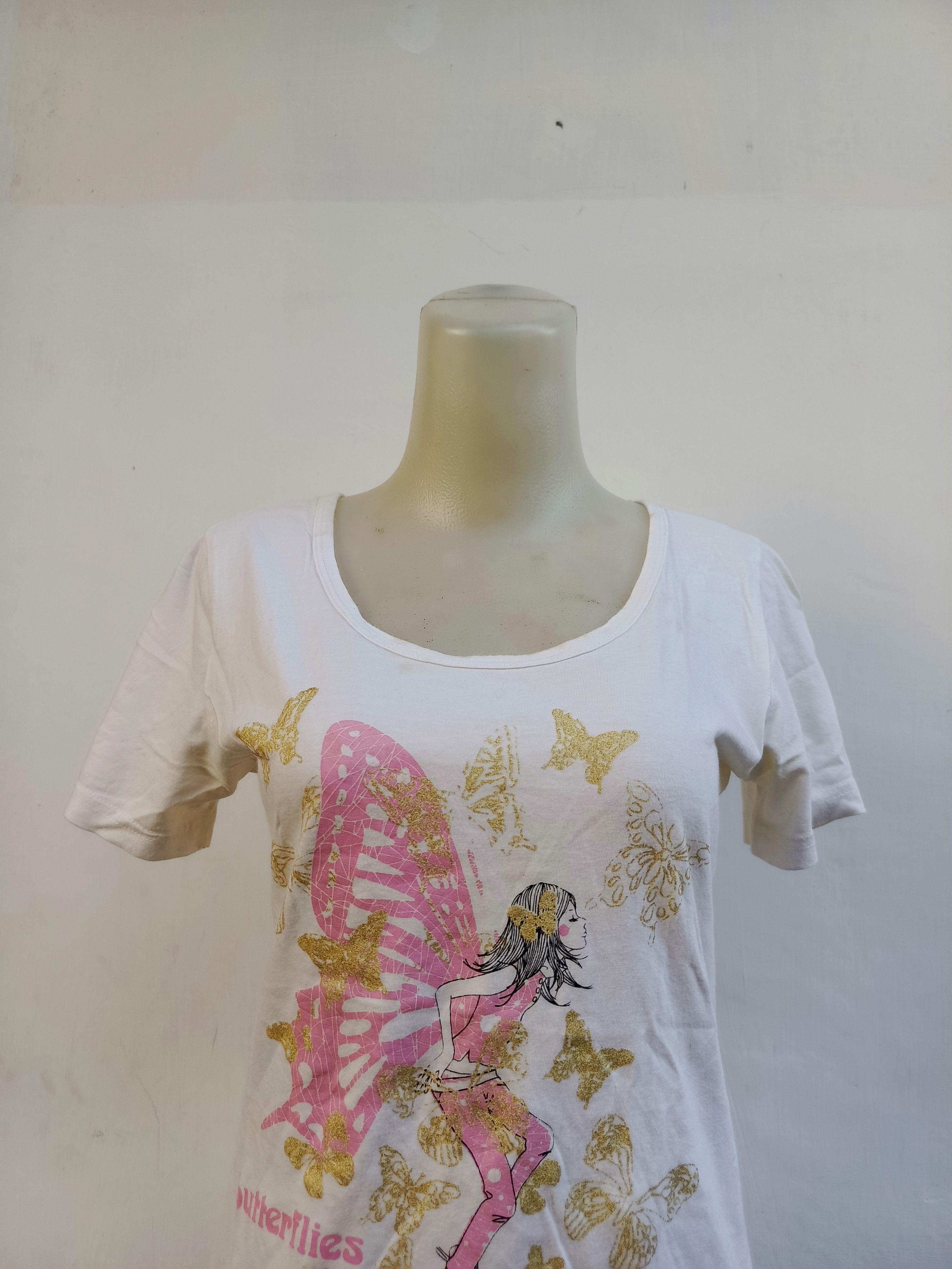 Japanese Brand Salty Sugar Butterfly Fairy Graphic T-Shirt White Size L / US 10 / IT 46 - 2 Thumbnail