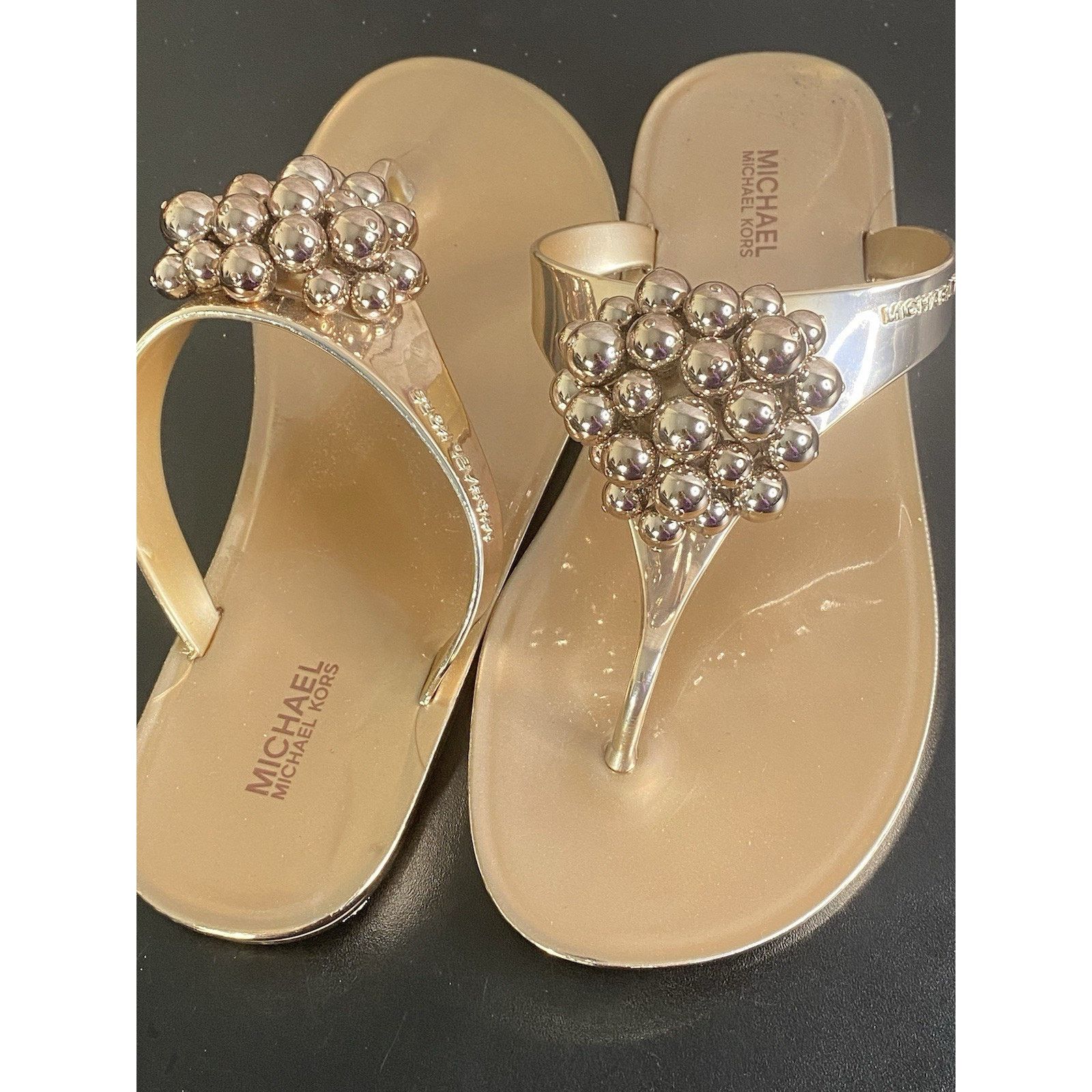 Michael Kors Michael Michael Kors Jet Sz 7 Rose Gold Grape Cluster Sandal Size US 7 / IT 37 - 1 Thumbnail