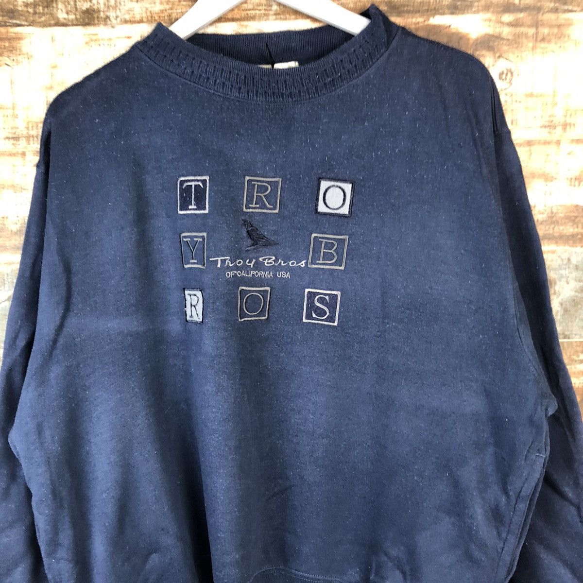 Japanese Brand × Vintage Troy Bros vintage Dark Blue Sweatshirt #A2019 Size US L / EU 52-54 / 3 - 5 Thumbnail