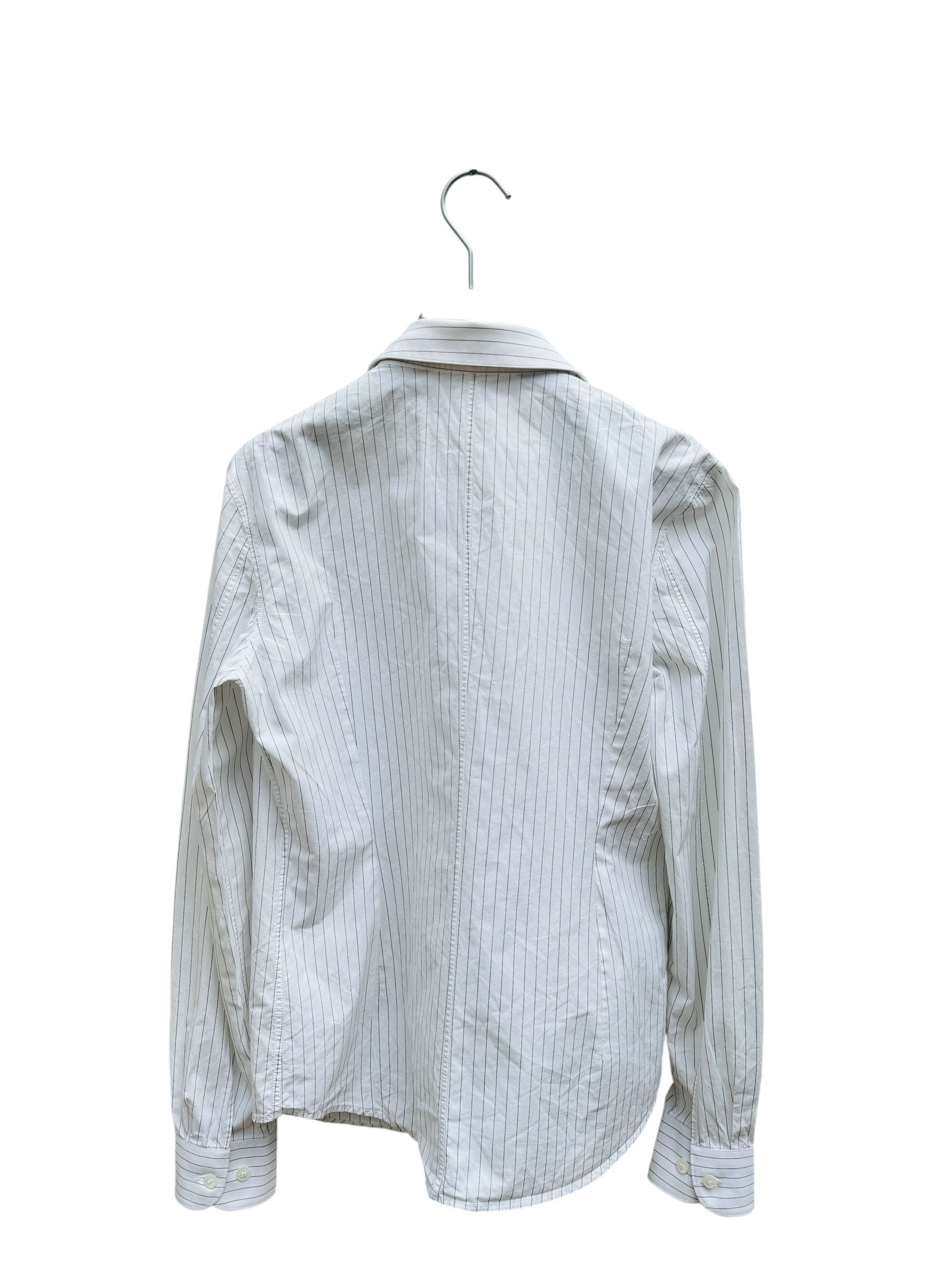 Helmut Lang Vintage White & Grey Pinstripe Shirt Size S / US 4 / IT 40 - 4 Thumbnail
