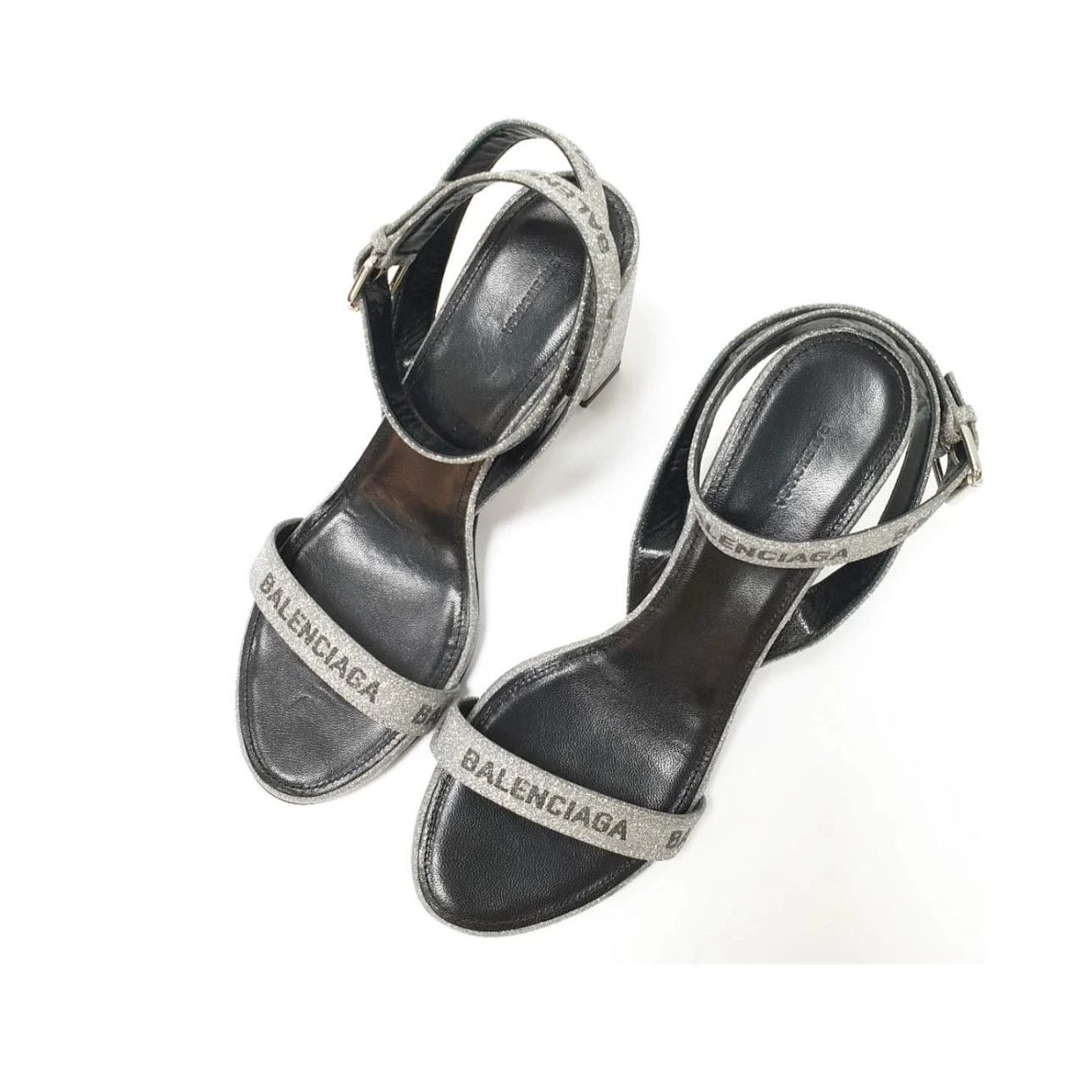Balenciaga Balenciaga Round Glitter Logo Sandals Sz.38 Size US 7 / IT 37 - 5 Thumbnail