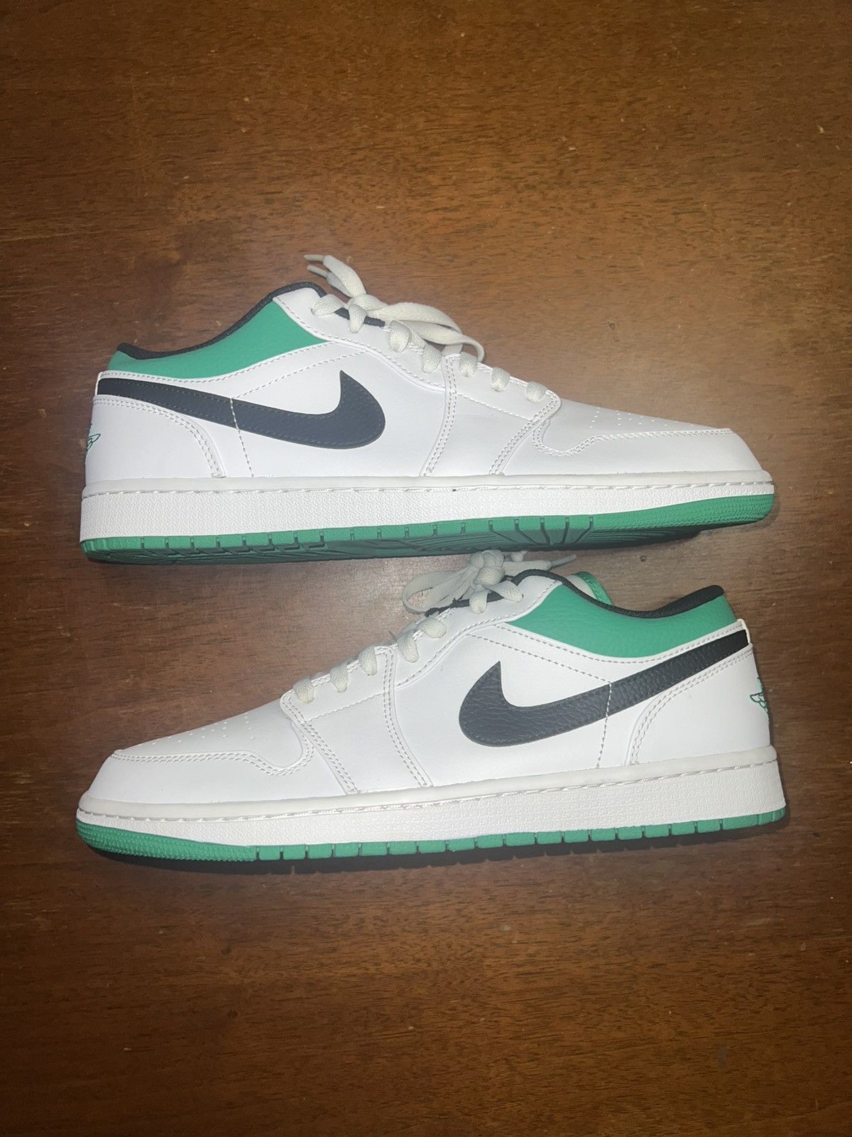 image of Nike Air Jordan 1 Low White Lucky Green Size 11 Shoes, Men's
