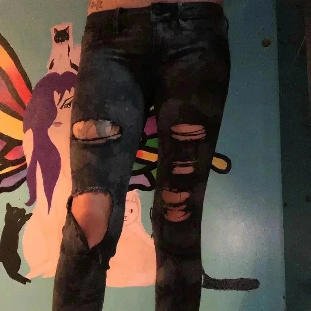 Designer Stylish Distressed Camo Skinny Jeans Size 30" / US 8 / IT 44 - 2 Thumbnail