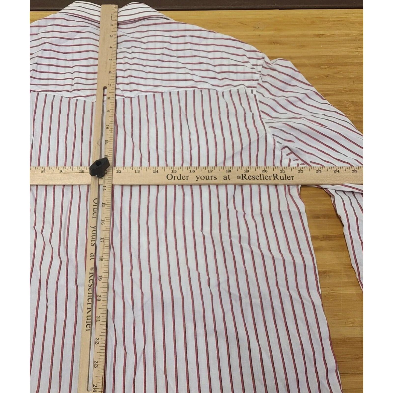Wrangler Wrangler Shirt Men 16 Red White Striped Pearl Snap Long Sleeve Casual Workwear Pocket All Seasons Size US L / EU 52-54 / 3 - 7 Thumbnail