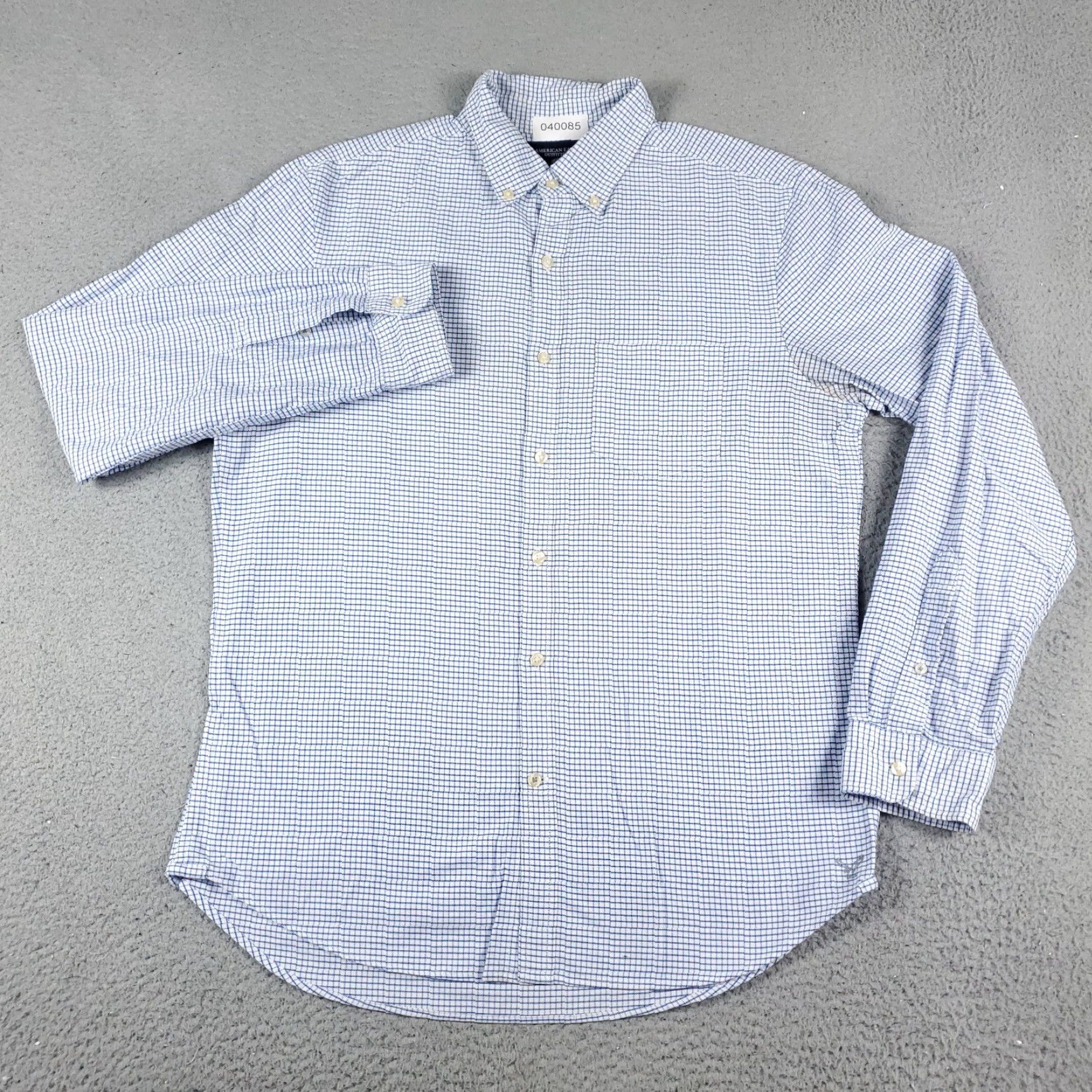 American Eagle Outfitters American Eagle Outfitters Shirt Medium Blue Check Button-Up Long Sleeve Cotton Casual Mens Size US M / EU 48-50 / 2 - 2 Thumbnail
