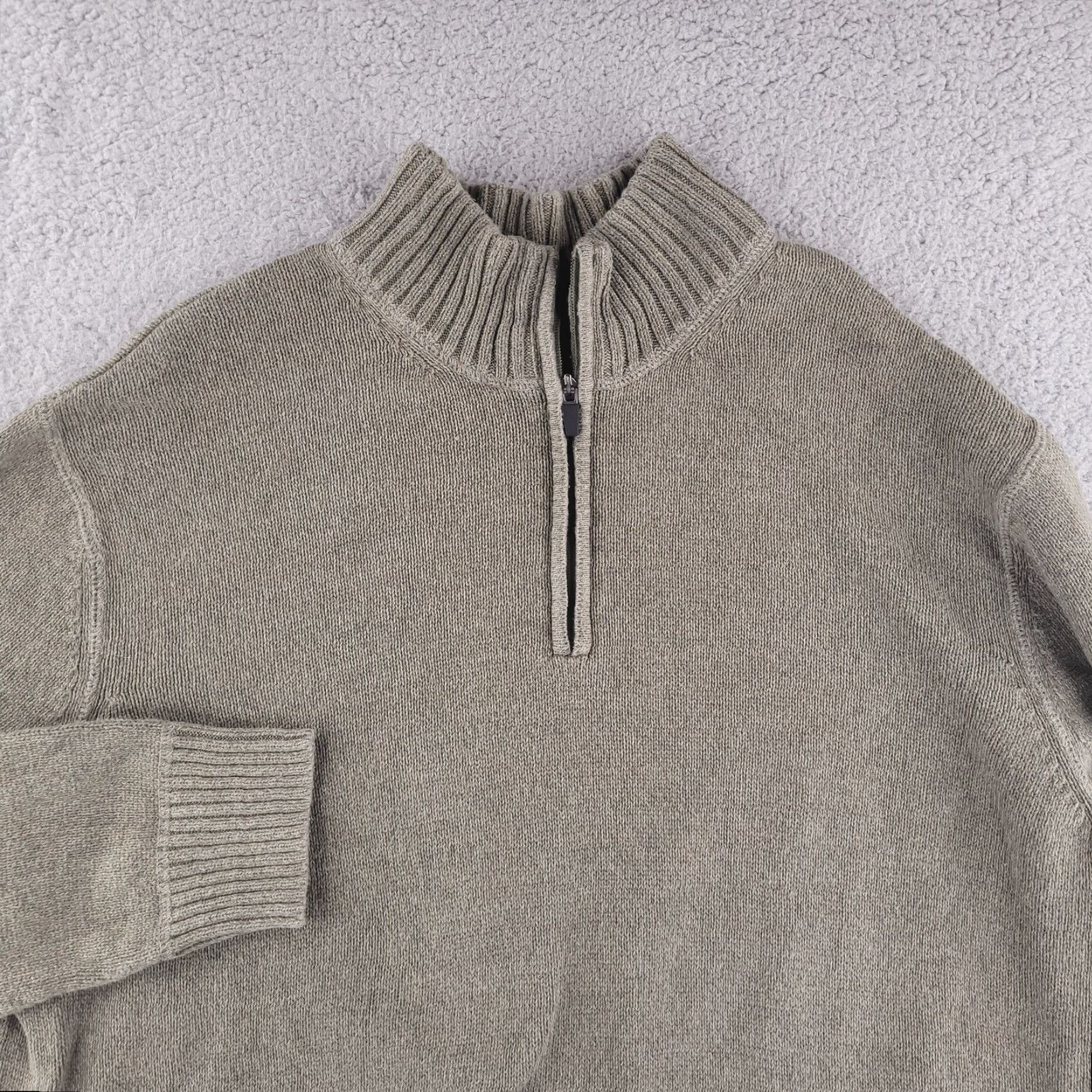 Eddie Bauer Eddie Bauer Sweater Mens XL Green Olive Knit Heavyweight Pullover Long Sleeve QZ Vintage? Size US XL / EU 56 / 4 - 3 Thumbnail