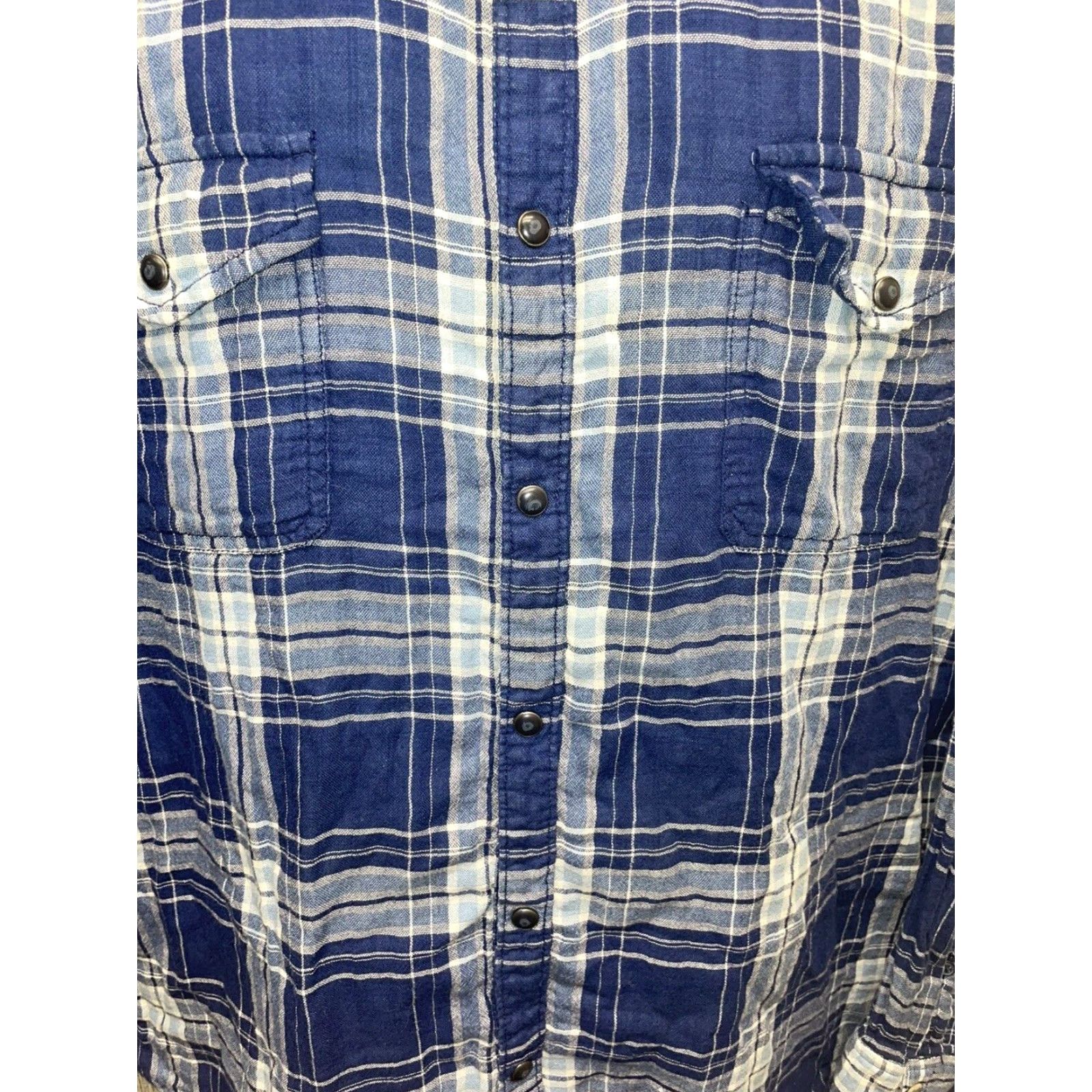 Lucky Brand Lucky Brand Button-Up Shirt Mens XL Blue Plaid Classic Fit Long Sleeve Button-Down Collar Size US XL / EU 56 / 4 - 4 Thumbnail