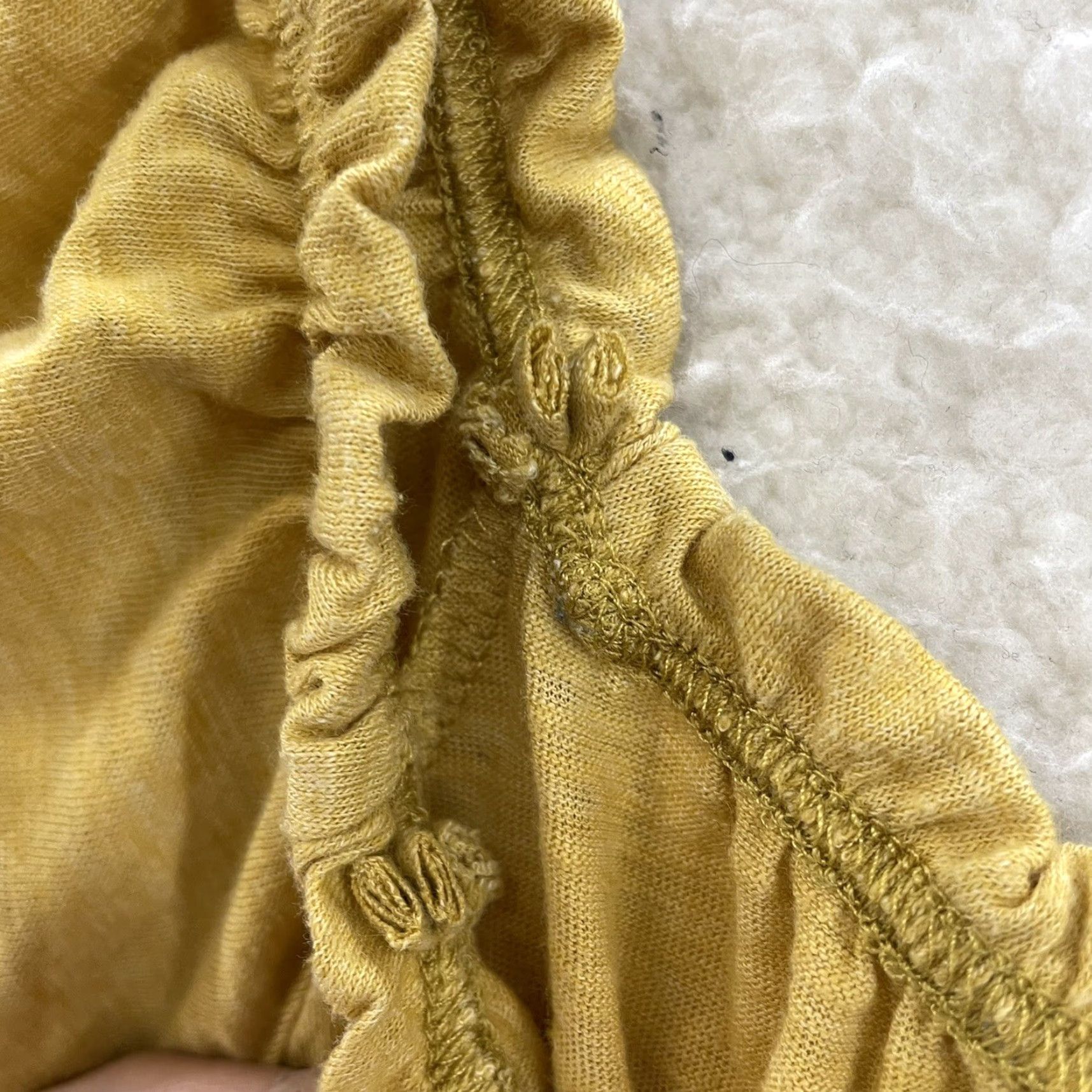 Vintage Y2K Vintage Top Small Yellow Rhinestone Cap Sleeve Milkmaid Fairy Bella Swan Shirt Womens S Size S / US 4 / IT 40 - 6 Thumbnail