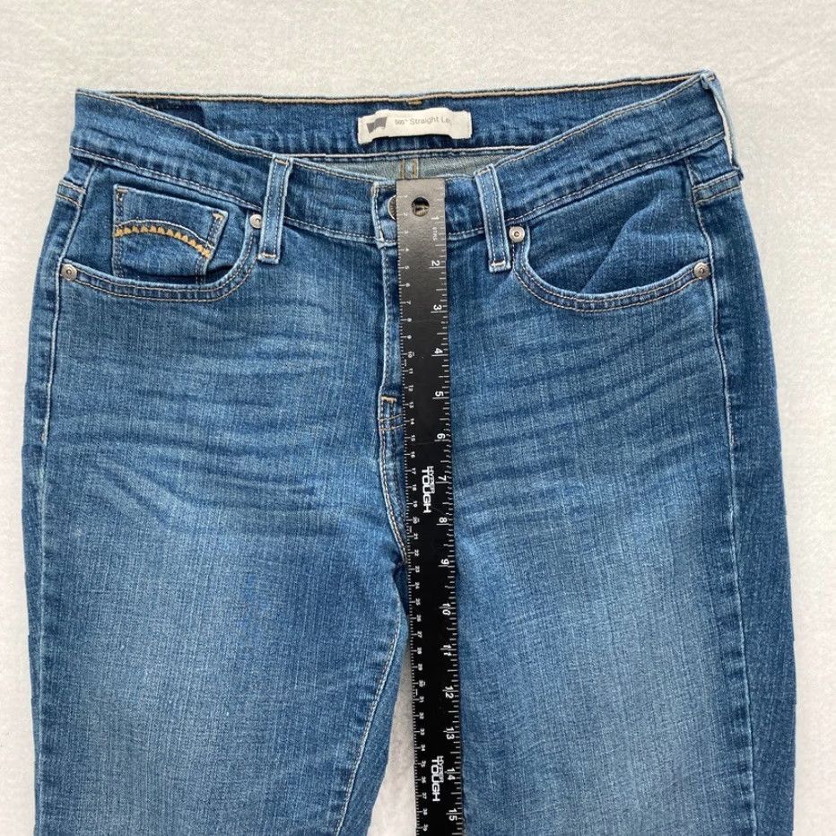 Levi's Levi's 505 Jeans Women's 6 Medium Wash Blue Stretch Denim Straight Leg Mid Rise Regular Size 28in Inseam 28in Size 28" / US 6 / IT 42 - 7 Thumbnail