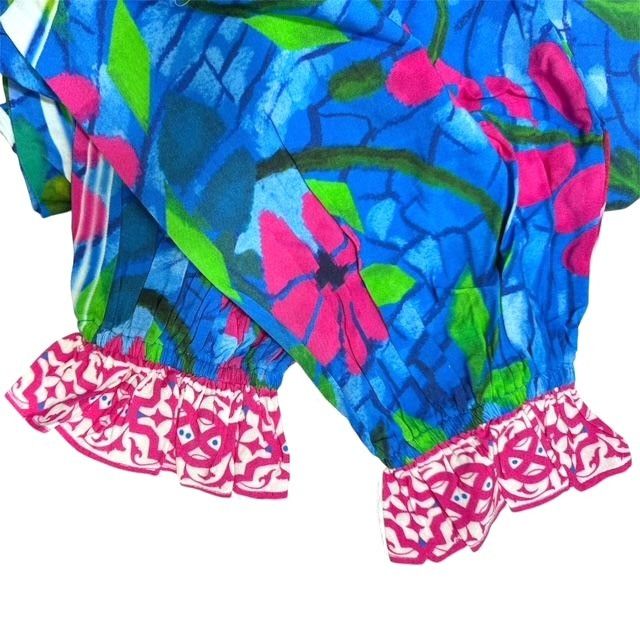 Other Celina Moon Womens Blue Pink Vibrant Floral Print V Neck Lon Size S / US 4 / IT 40 - 5 Thumbnail