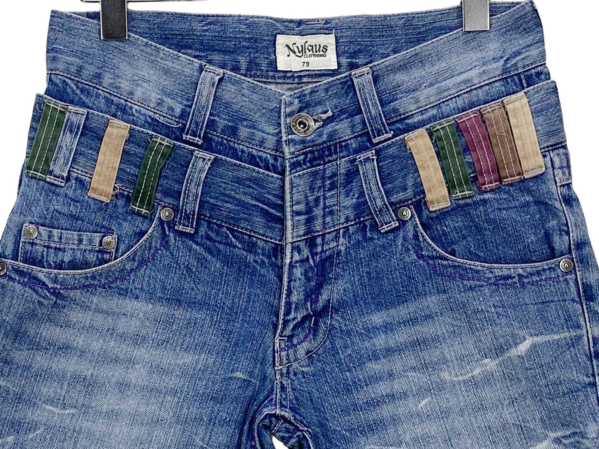 Japanese Brand Nylaus Short Jeans Distressed Denim Size US 29 - 3 Thumbnail